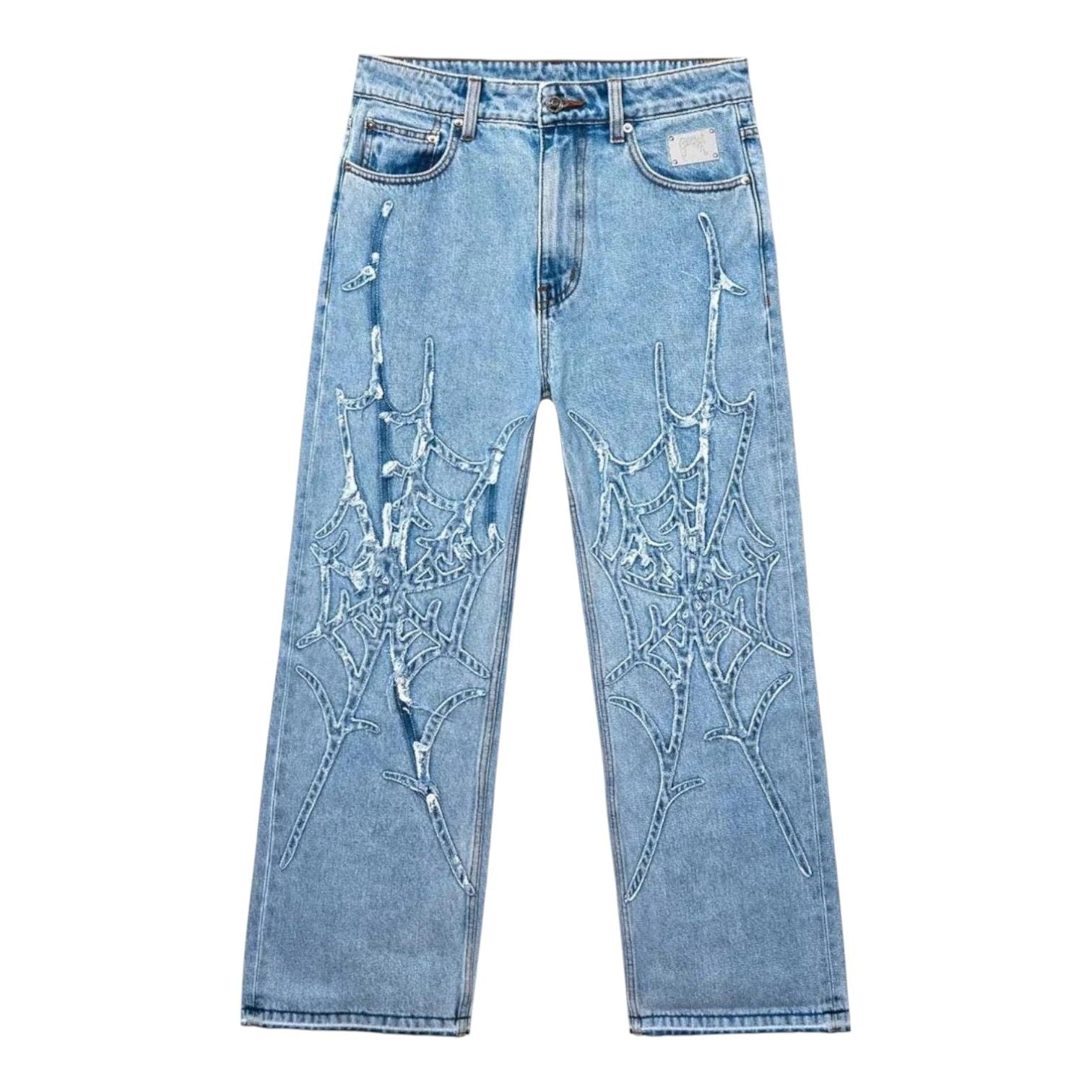 REVENGE EMBROIDED 4-button shops denim jeans