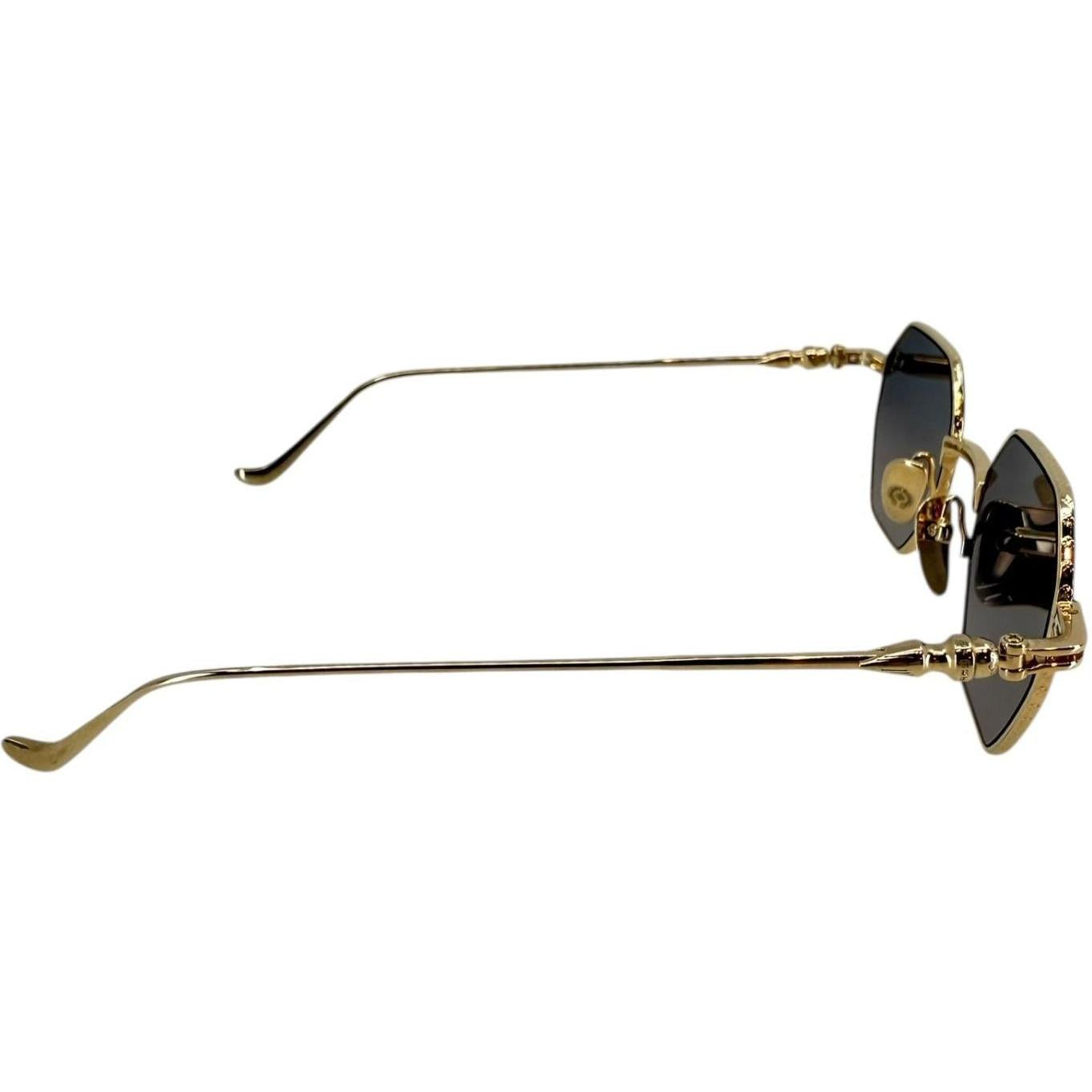 Chrome Hearts Evaculation Gold Sunglasses