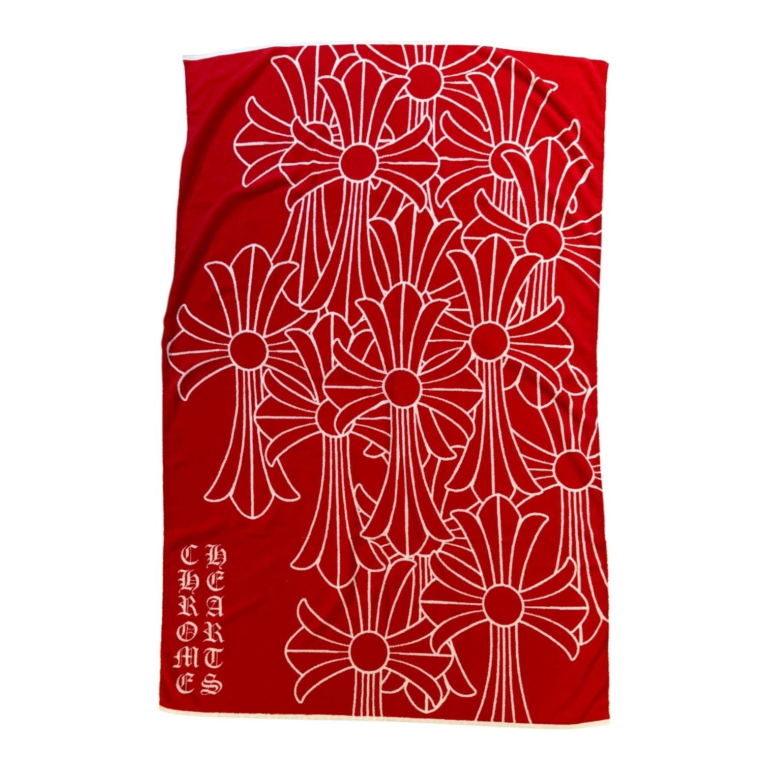 Chrome Hearts Cemetery Cross Beach Towel Red/White