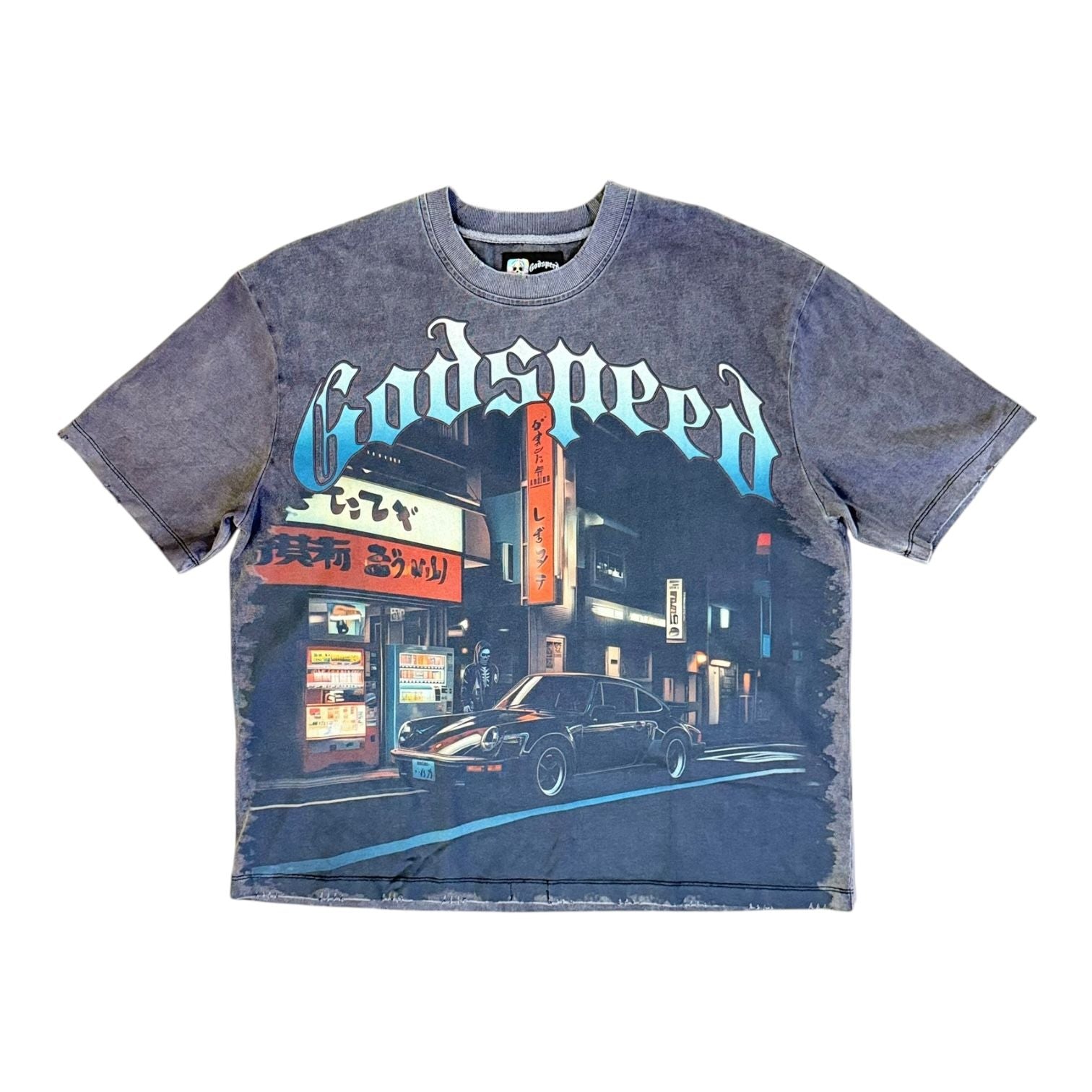 Godspeed Pit Stop Tokyo T-Shirt Grey Wash