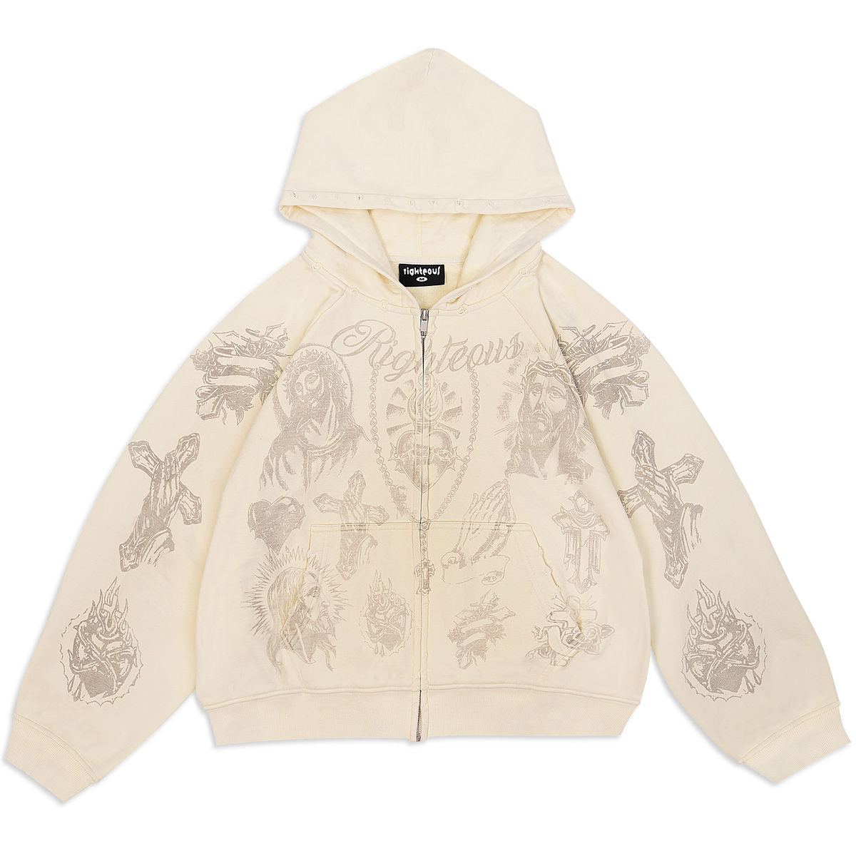 Righteous Tatted Believer Zip Up Cream