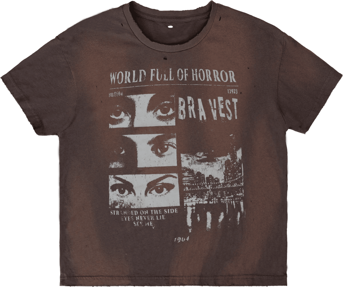 Bravest Studios Horrors Vintage T-Shirt Brown