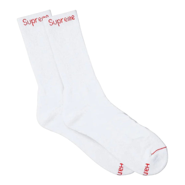 Supreme Hanes Crew Socks White