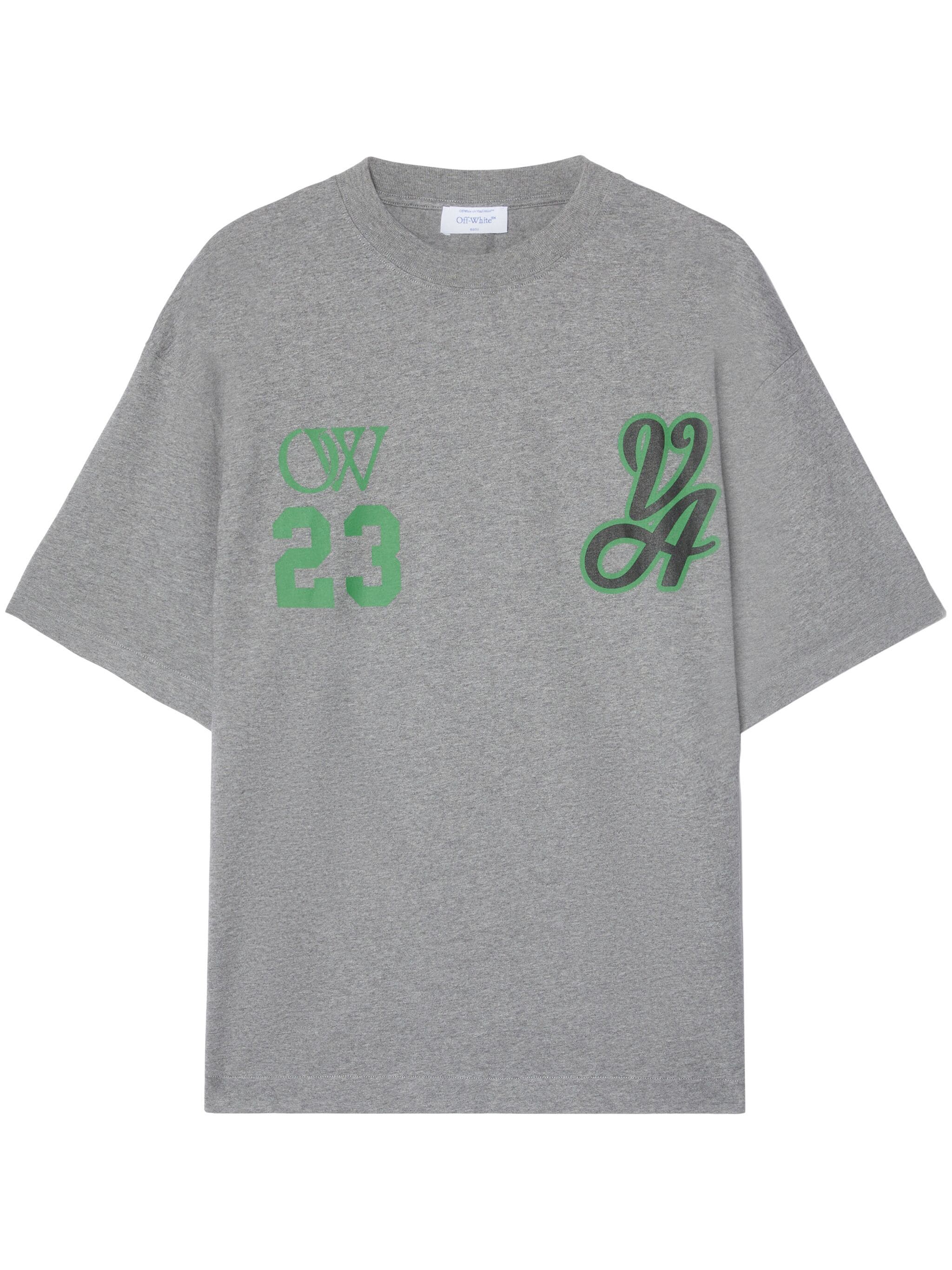 Off-White 23 Varsity Skate T-Shirt Heather Grey Green