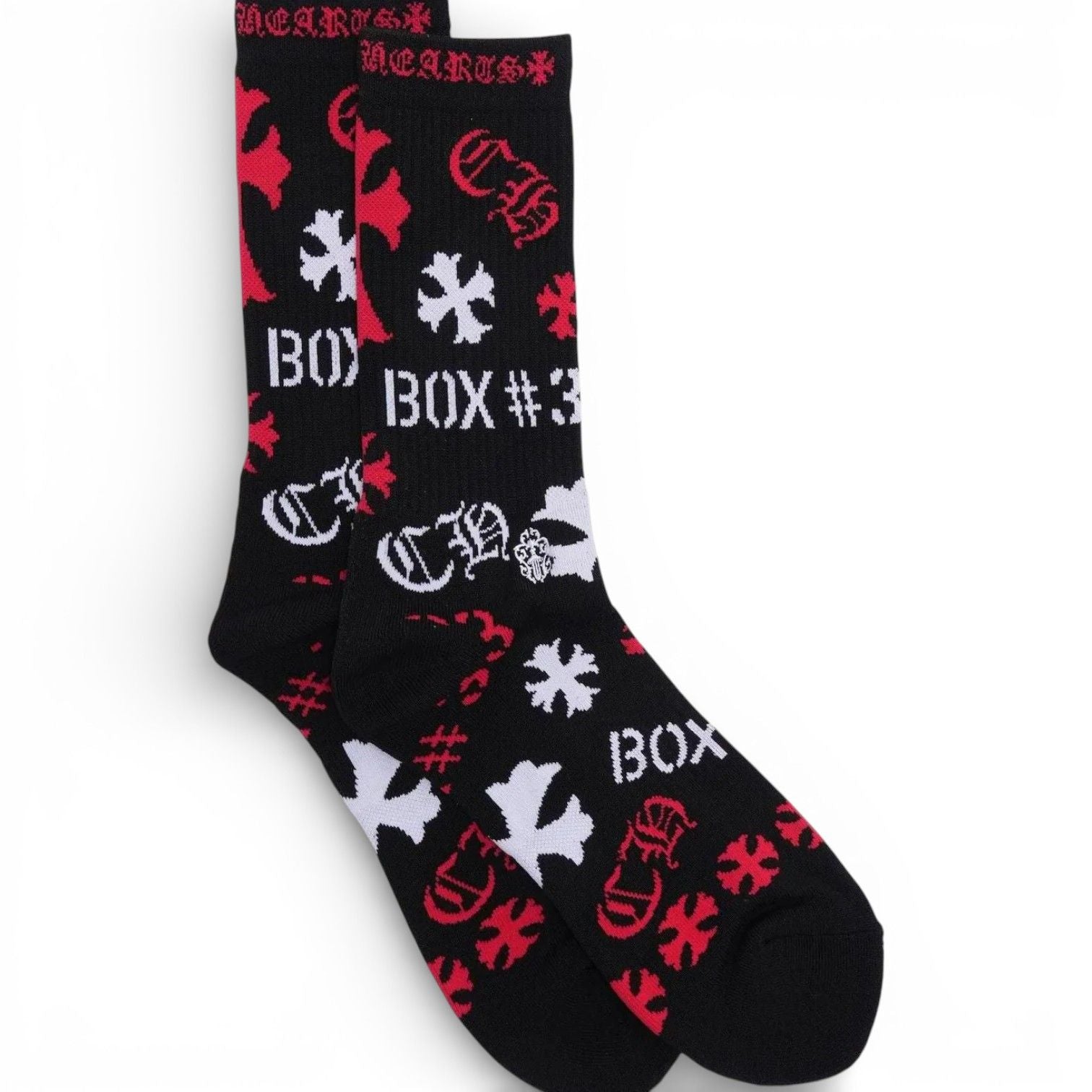 Chrome Hearts Stencil Socks Black/Red