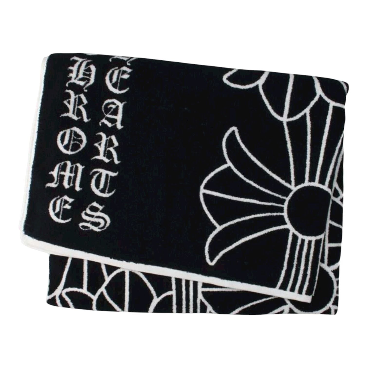 Chrome Hearts Cemetery Cross Beach Towel Black/White