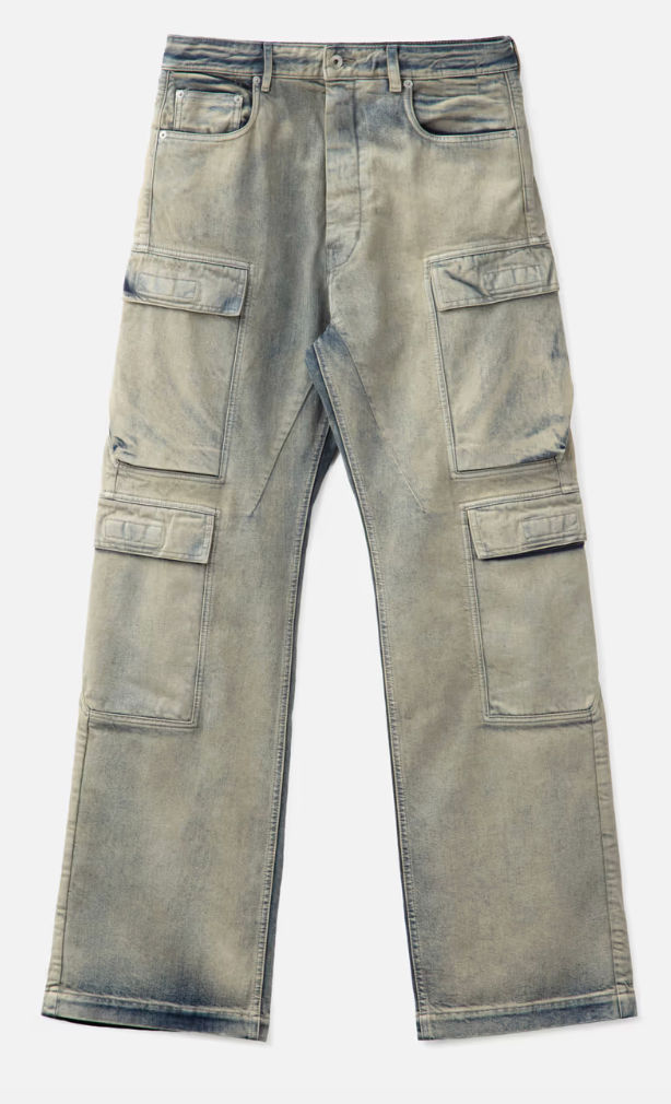 Rick Owens DRKSHDW Double Cargo Jeans Acid Wash
