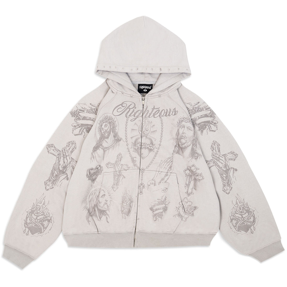 Righteous Tatted Believer Zip Up Grey