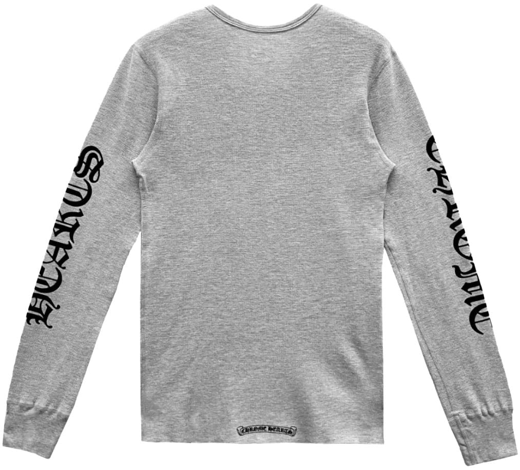 Chrome Hearts Scroll Logo Grey Thermal Long Sleeve