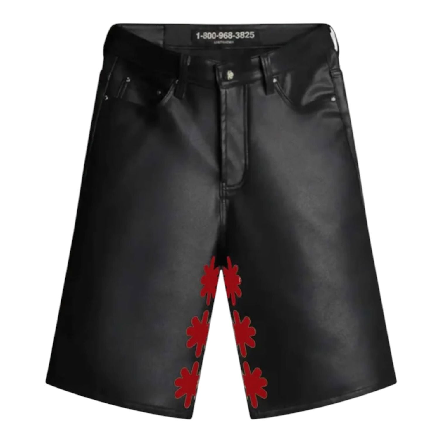 Lostshdws Leather Shorts Black Red