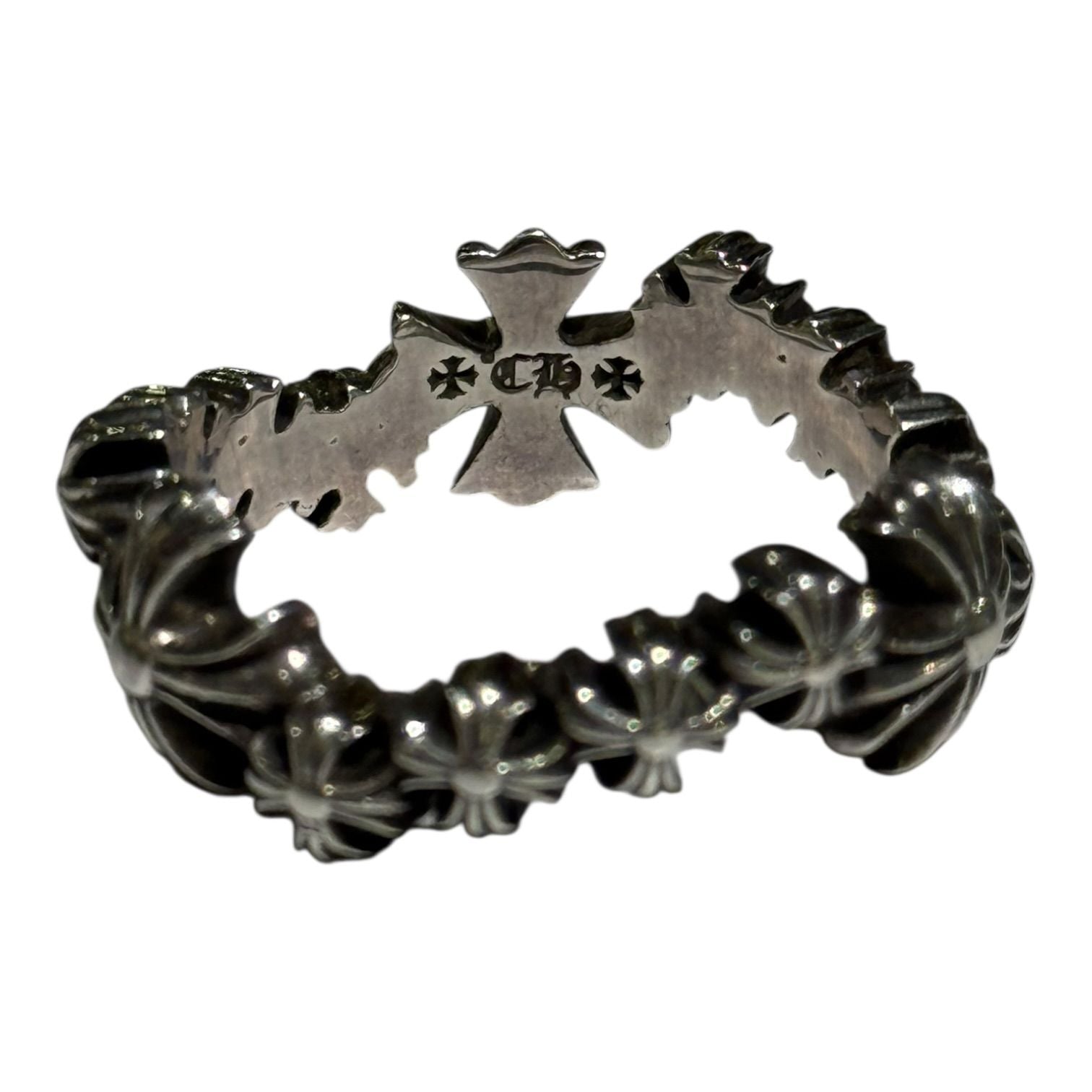 Chrome Hearts Silver Plus Wave Ring - US Size 11.5