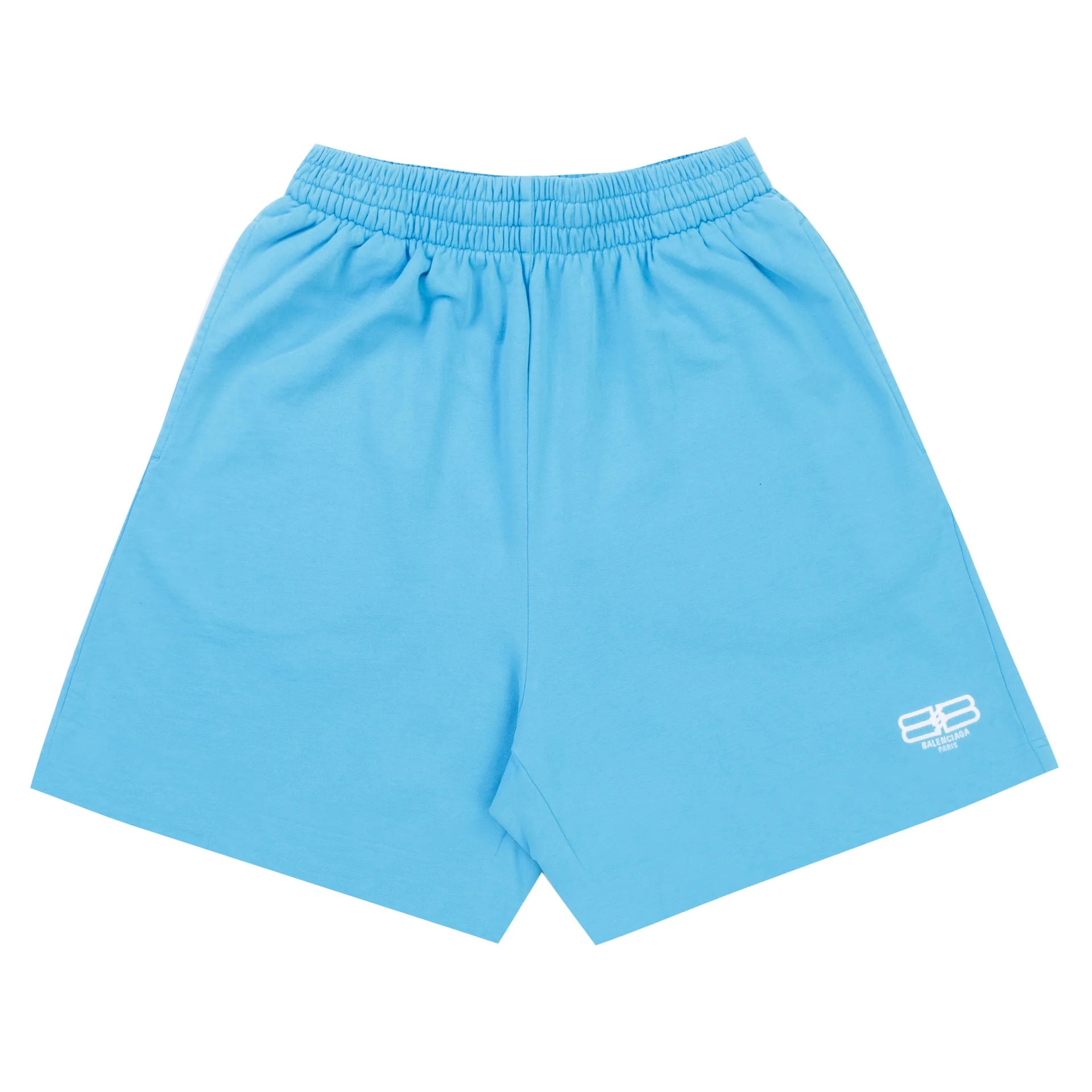 Balenciaga BB Paris Logo Sweat Shorts Blue