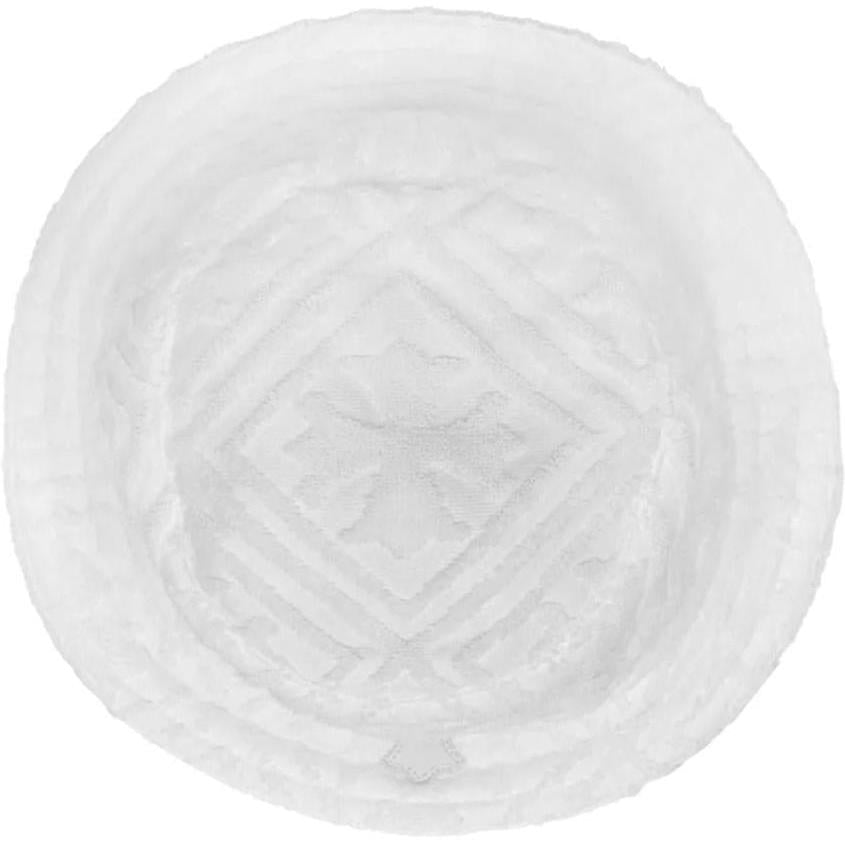 Chrome Hearts Cross Leather Patch Terry Cloth Bucket Hat White