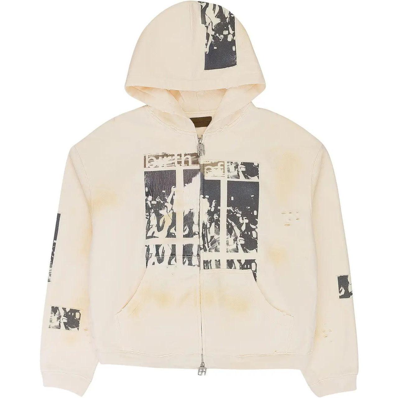 Birth Of Royal Child Flashlight Zip Up Hoodie Cream