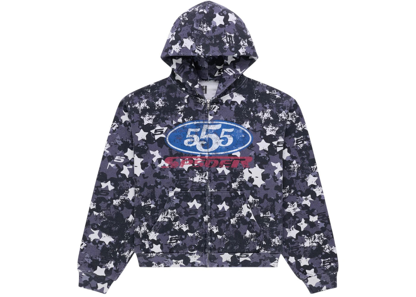 Sp5der R5Cing Zip Hoodie Blue Camo