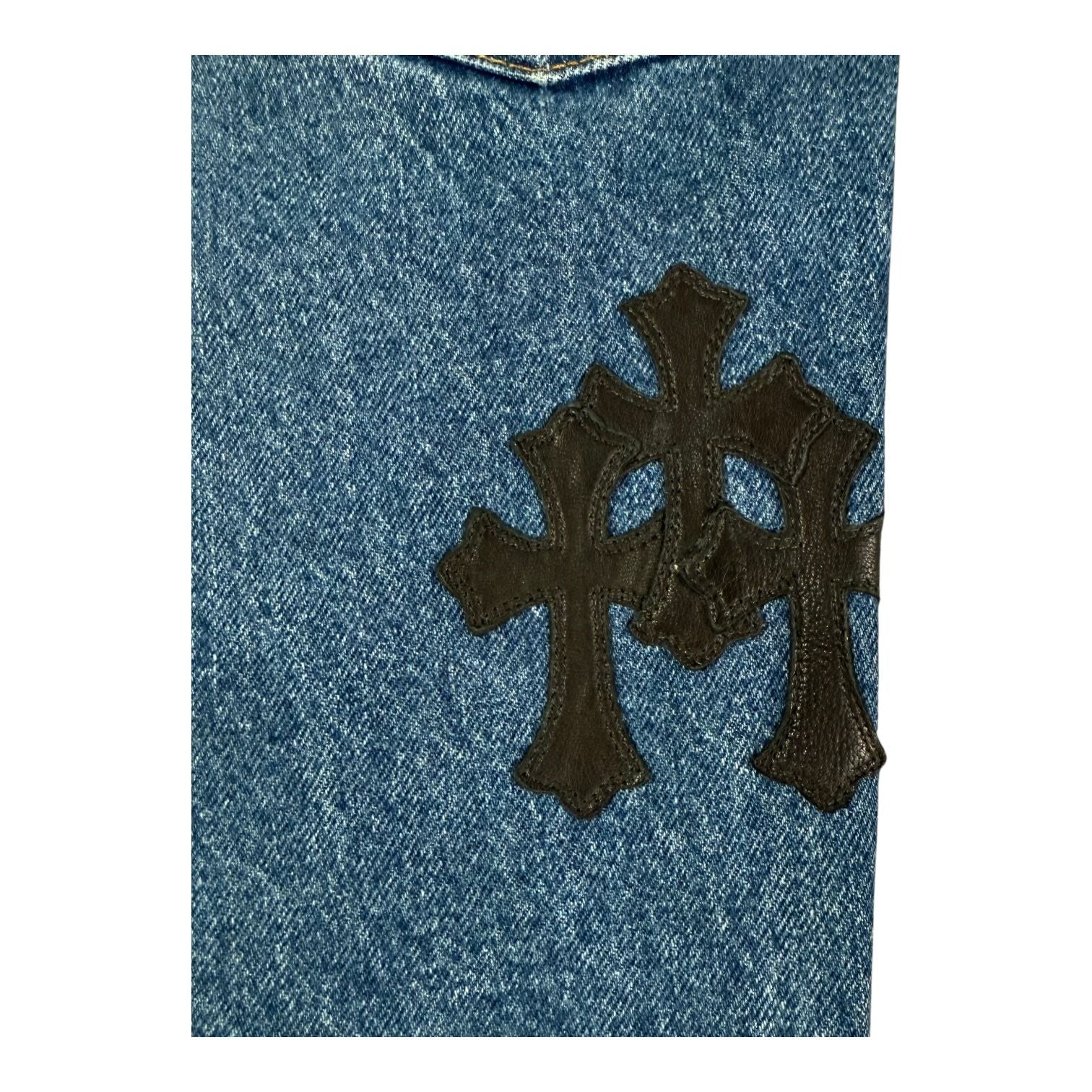 Chrome Hearts Black Cross Patch Blue Levi’s Orange Label Jeans