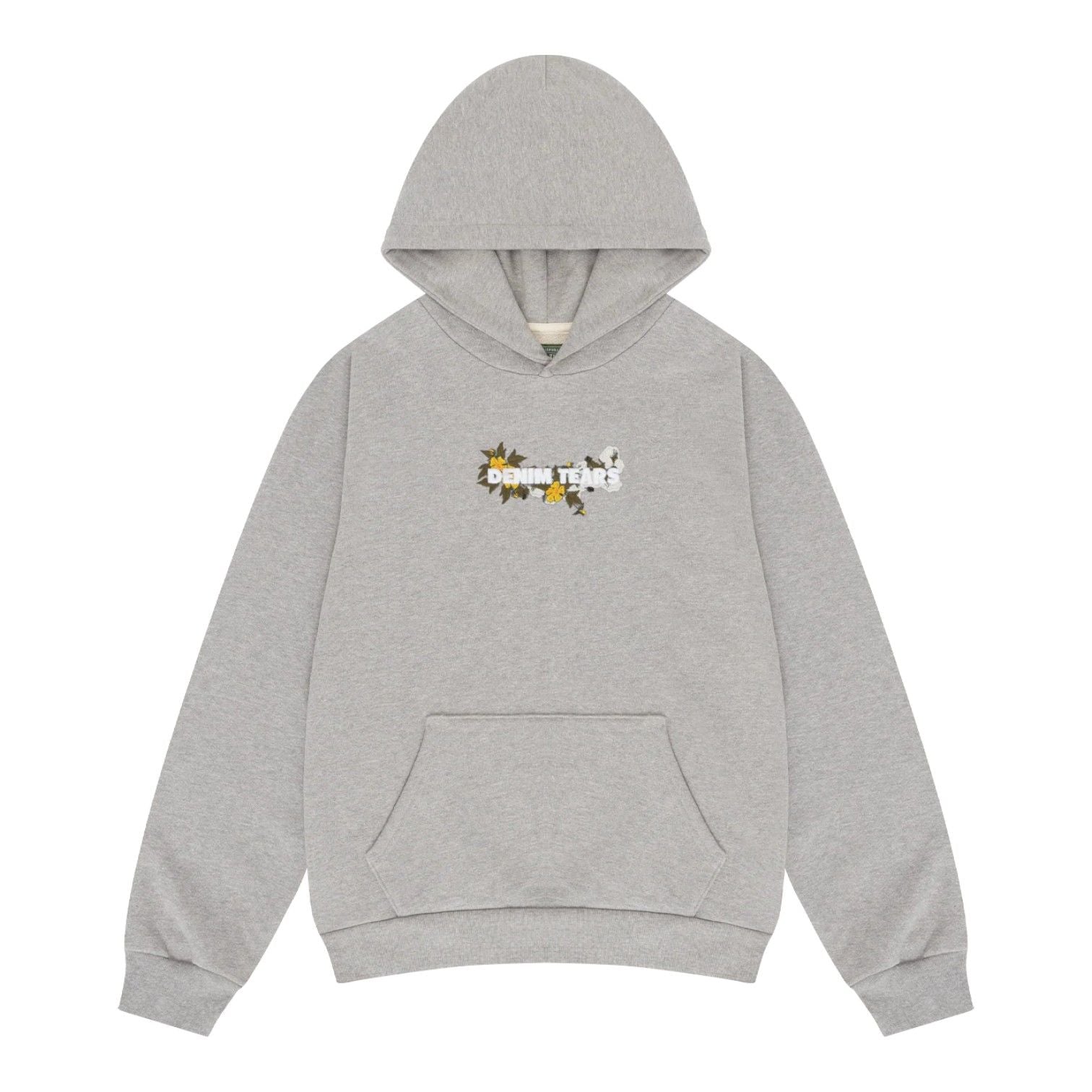 Denim Tears Embroidered Floral Logo Hoodie Grey