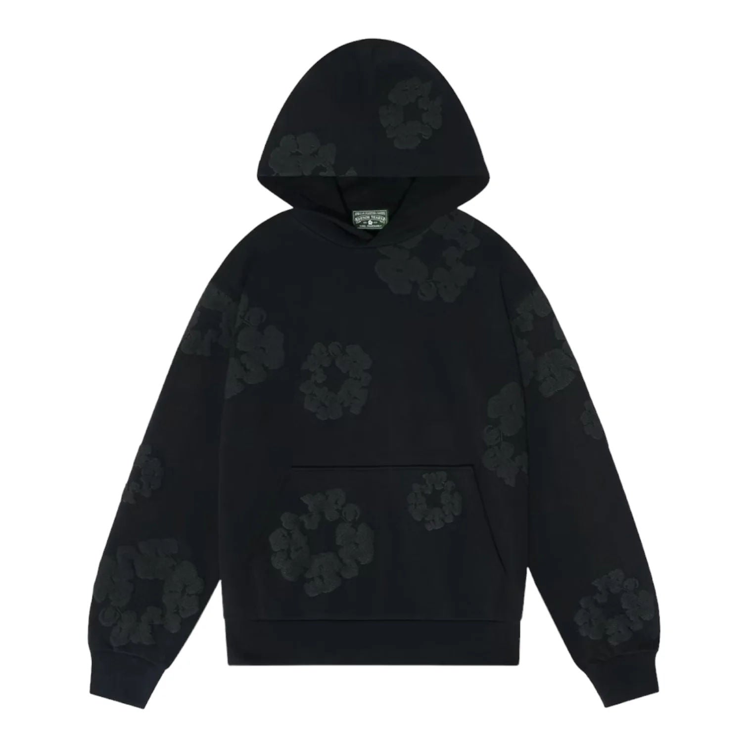 Denim Tears Cotton Wreath Hoodie Monochrome Black