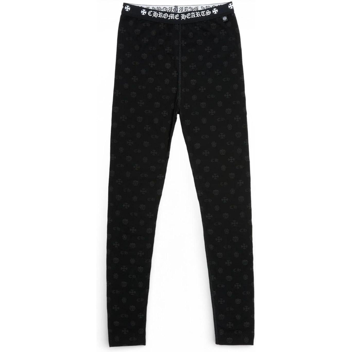Chrome Hearts Women's Horseshoe Leggings Black Monogram