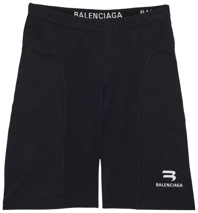 Balenciaga Women's Athlethic Cycling Shorts Black White