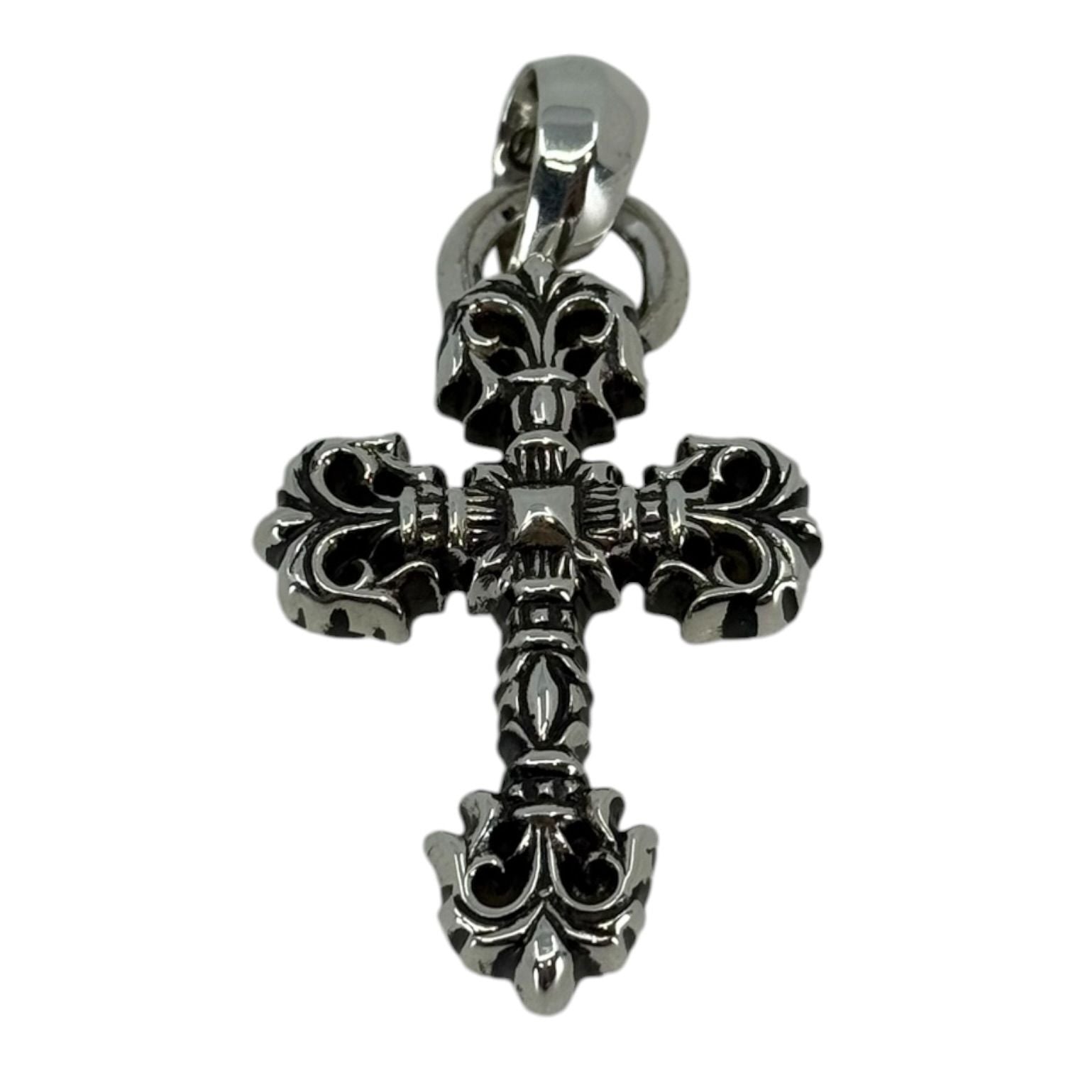 Chrome Hearts Silver Filigree Cross Pendant with Bale