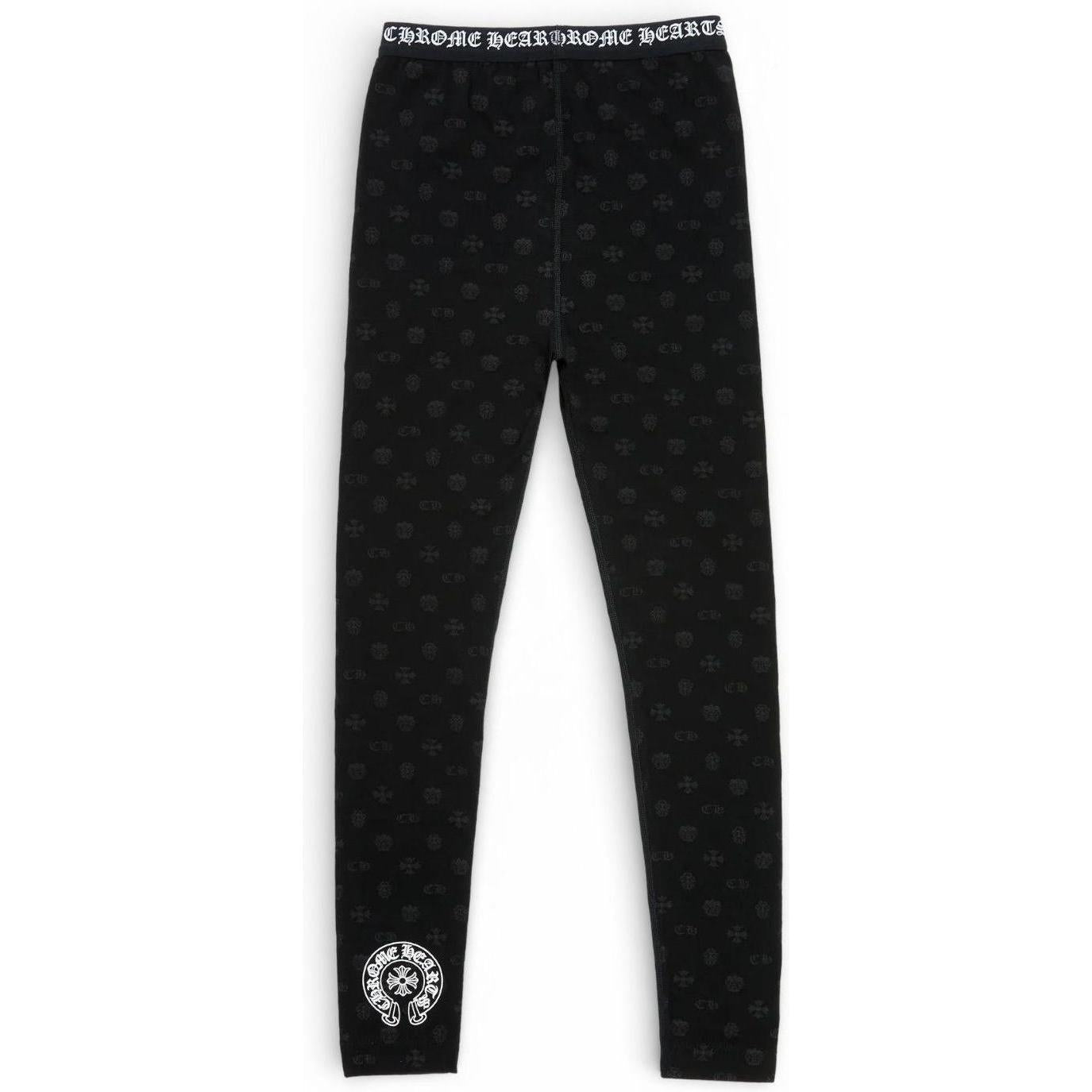 Chrome Hearts Women's Horseshoe Leggings Black Monogram