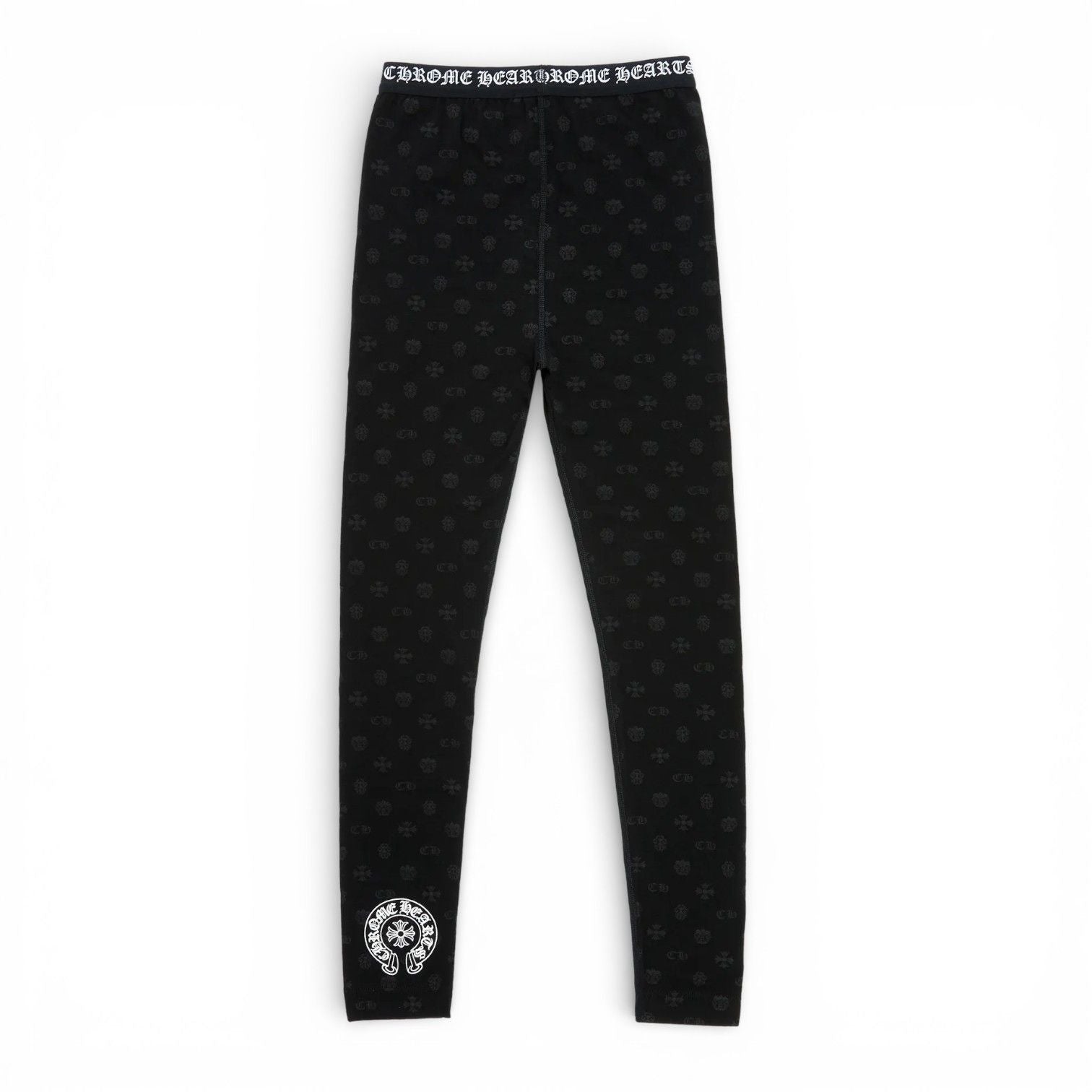 Chrome Hearts Women's Horseshoe Leggings Black Monogram