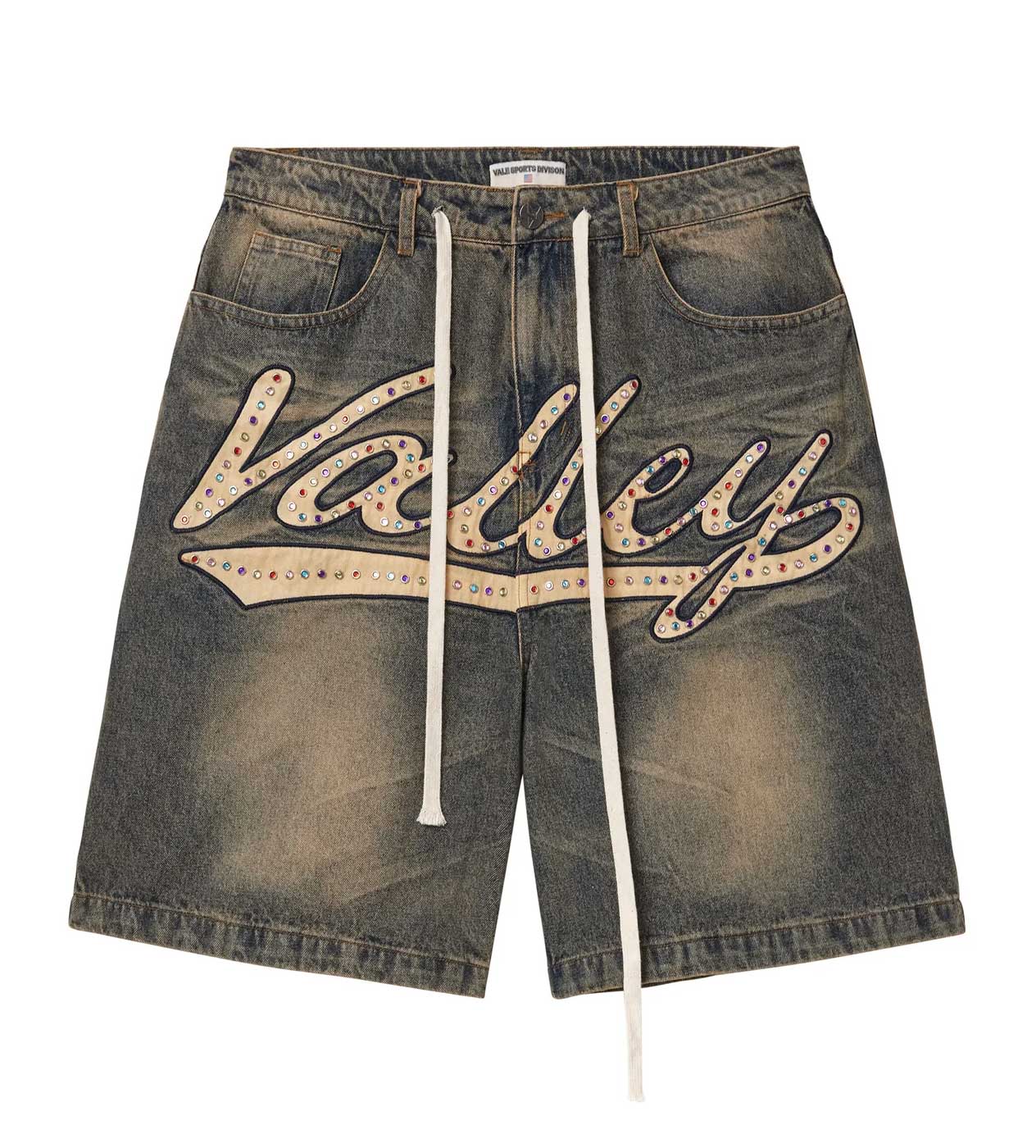 Vale Forever Skittle Denim Jean Shorts Blue