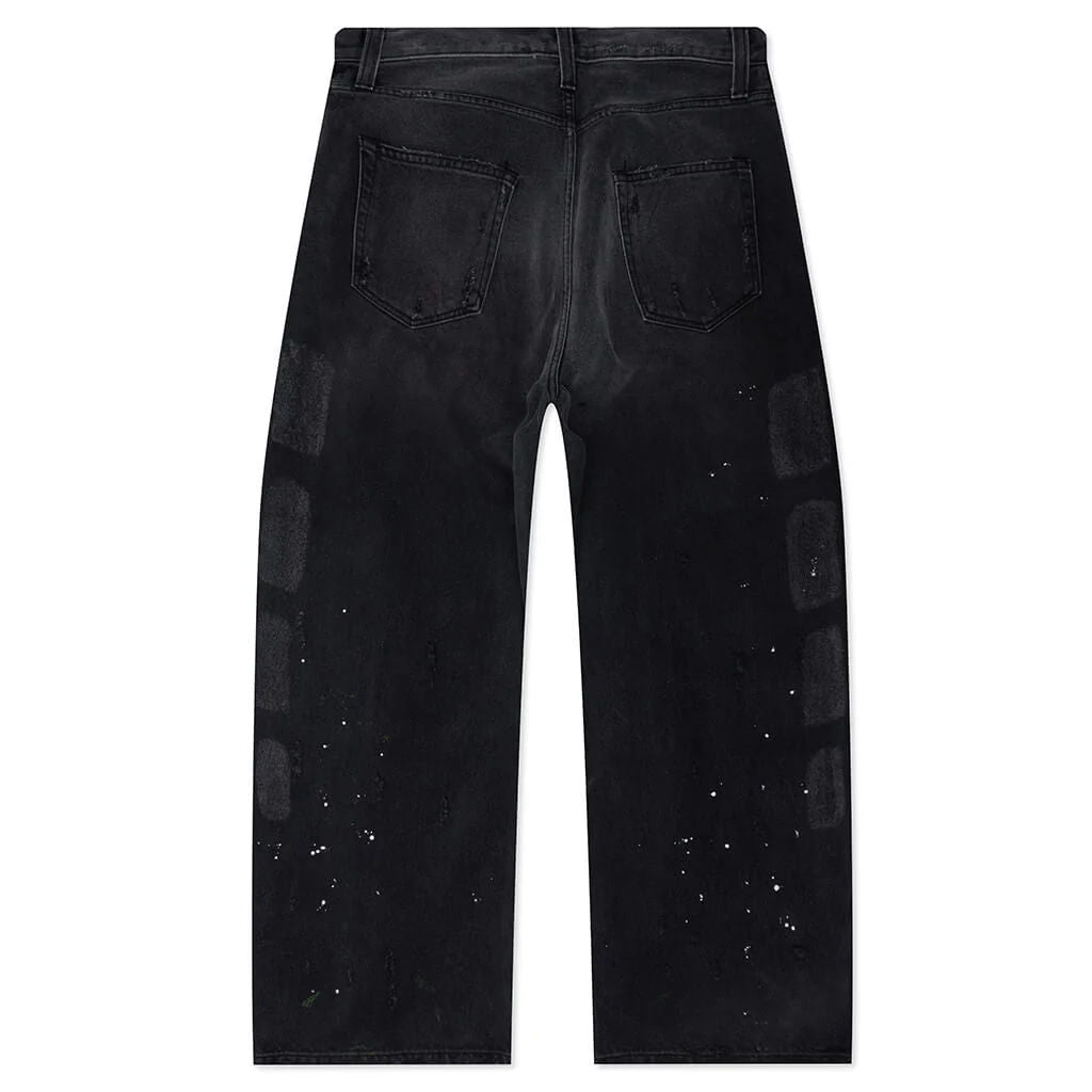Satoshi Nakamoto Baggy Moto Jeans Washed Black
