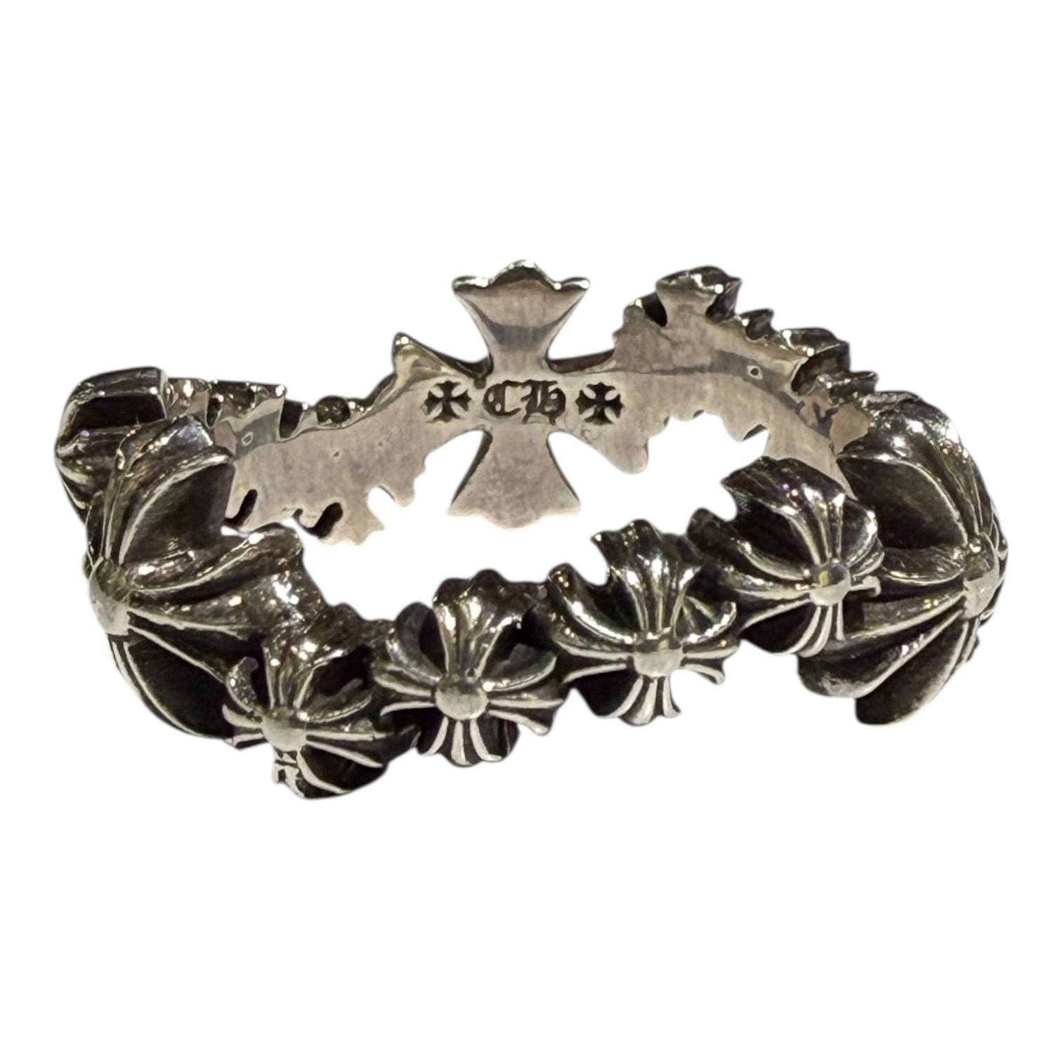 Chrome Hearts Silver Plus Wave Ring - US Size 11.5