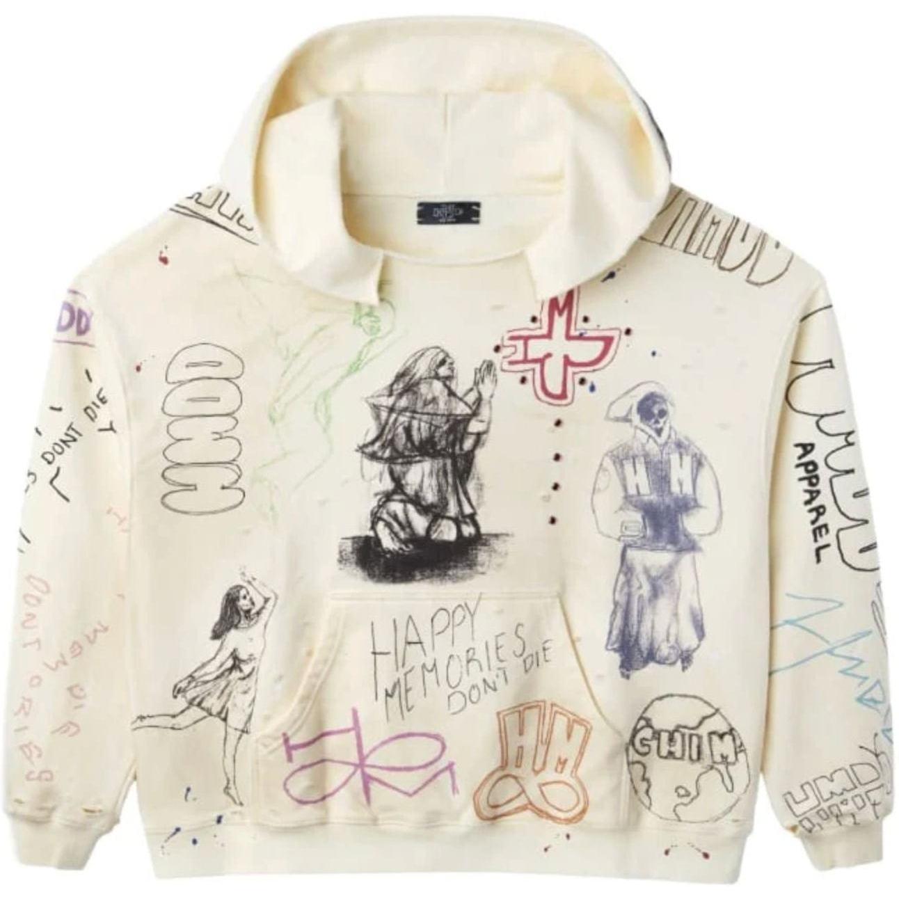 Happy Memories Don't Die HMDD Sketch Hoodie Cream