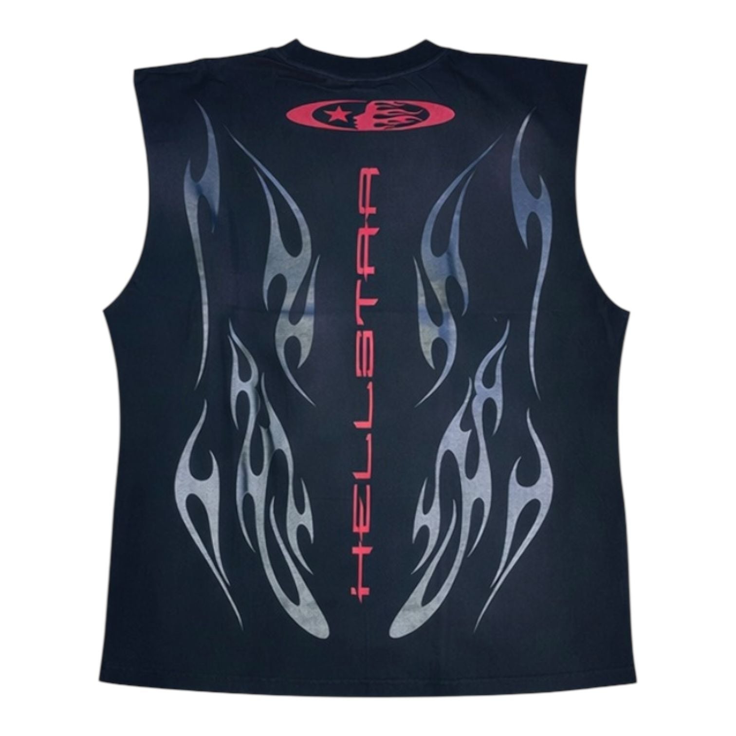 Hellstar Flame Cutoff T-Shirt Grey