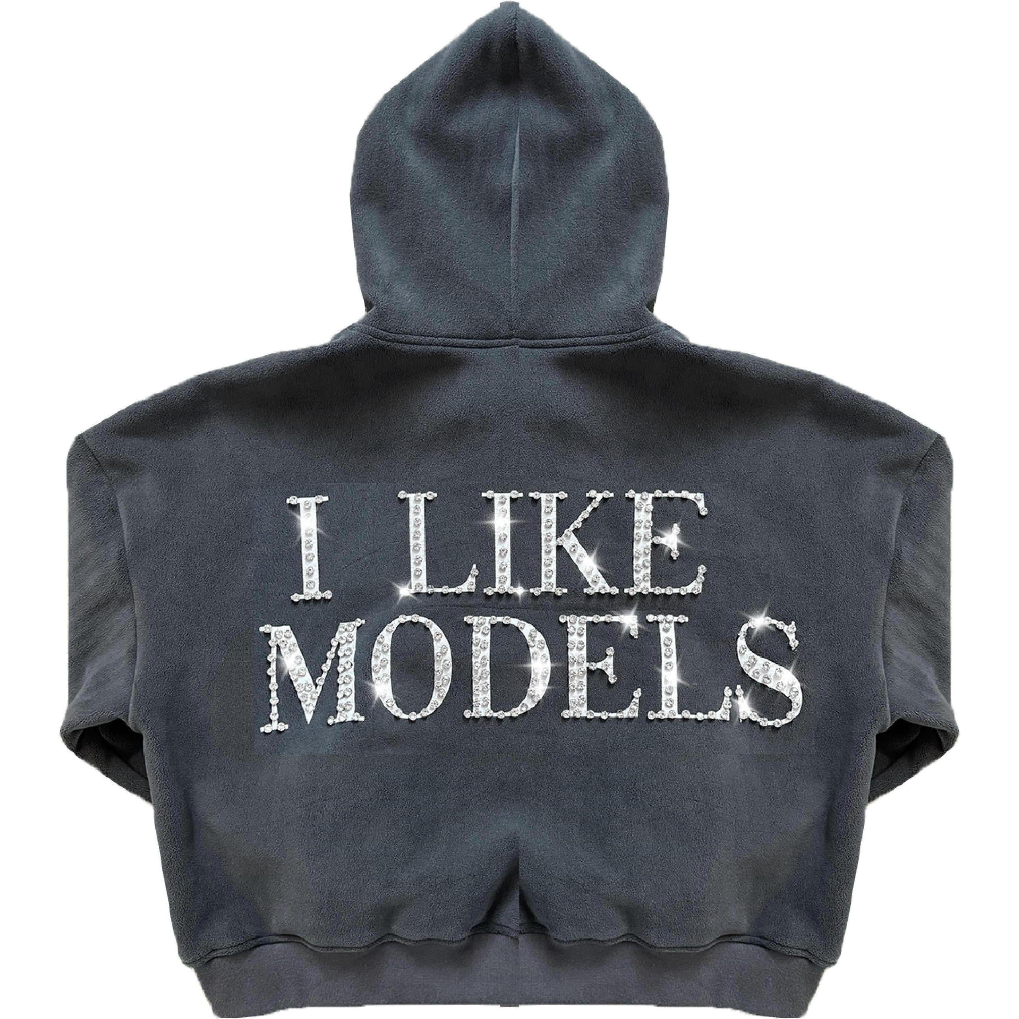 77 Studios Rhinestone Models Hoodie