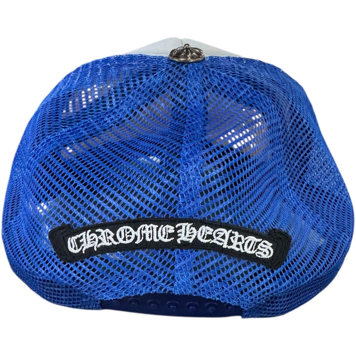 Chrome Hearts Multi Color Crosses Trucker Hat Blue/White - Like New
