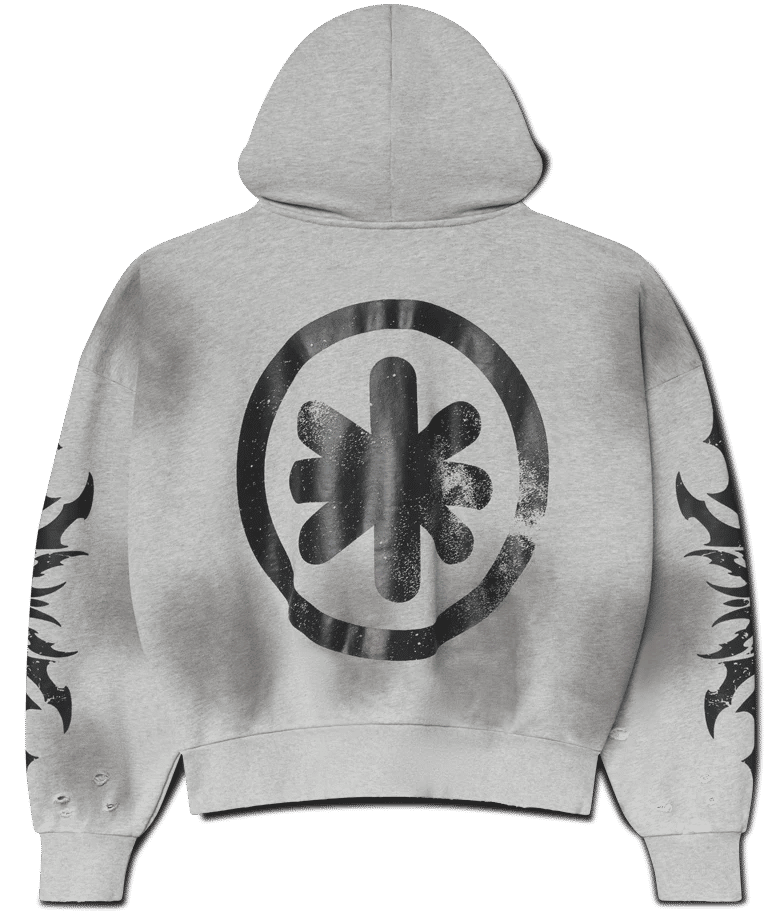 LostShdws Complex Con Exclusive Acid Wash Zip Up Hoodie Grey