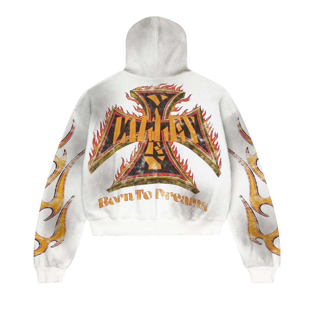 Vale Forever Reborn Waffle Zip Up Hoodie White