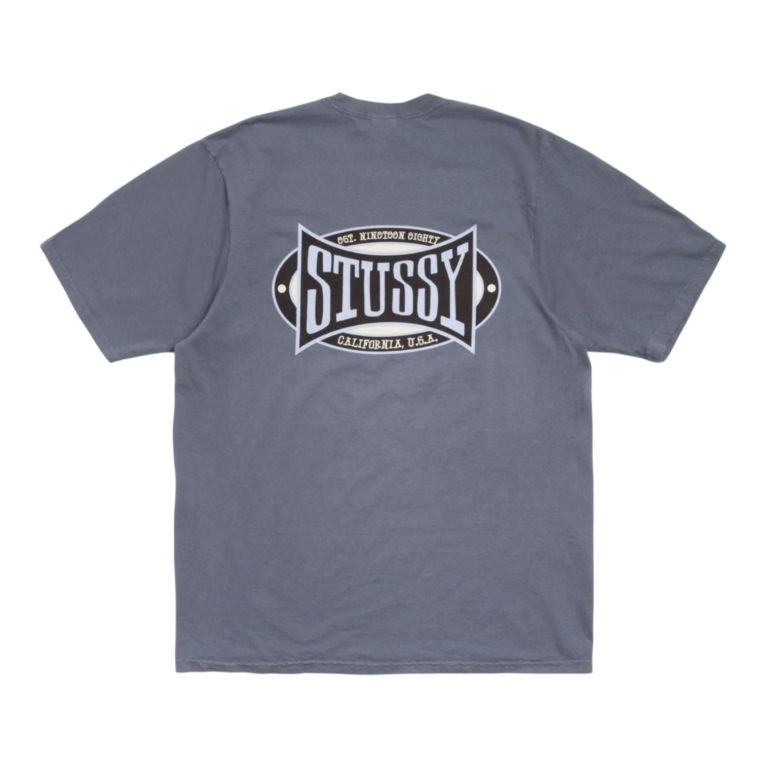 Stussy Champion Oval Pigment Dyed T-Shirt Navy