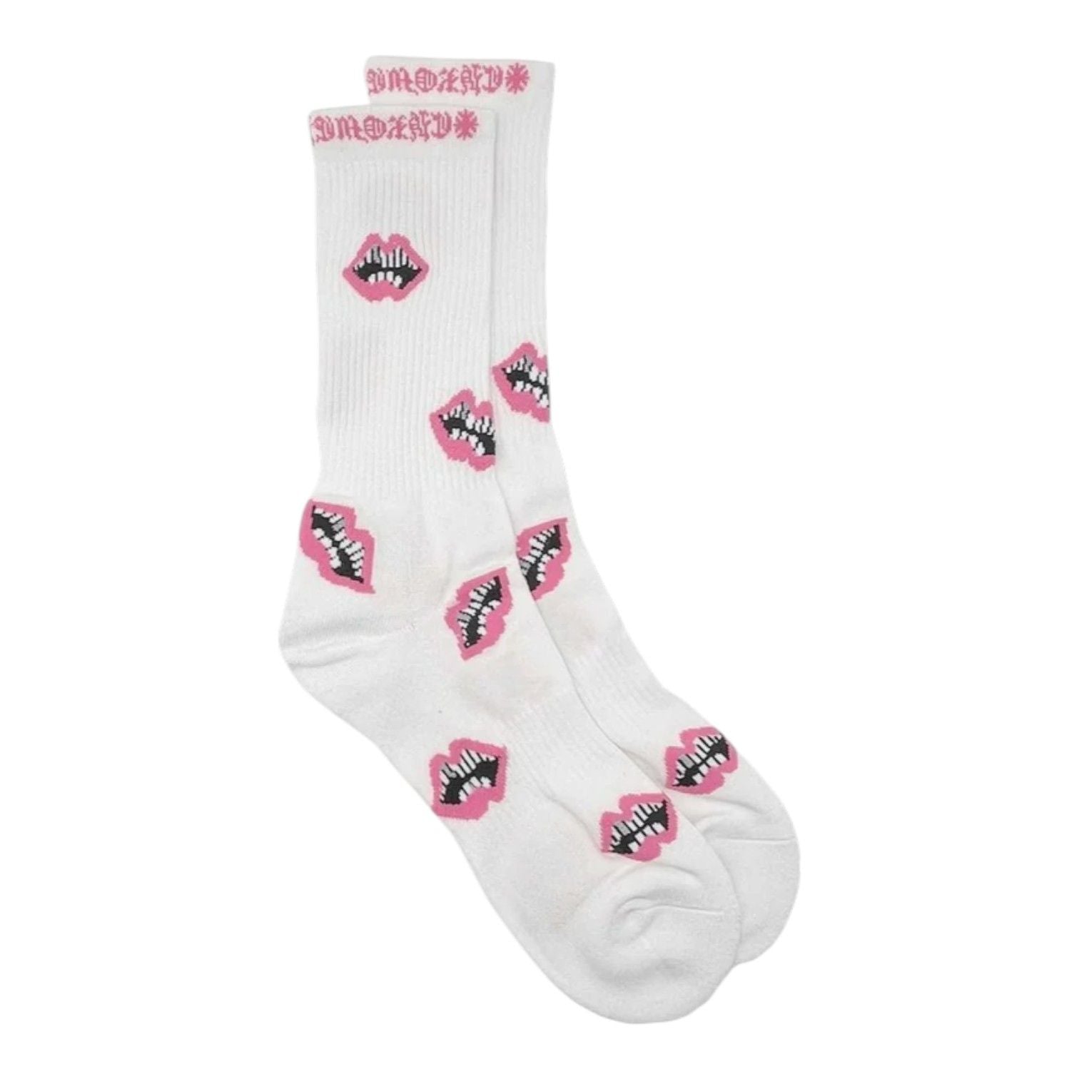 Chrome Hearts Chomper Socks White Pink