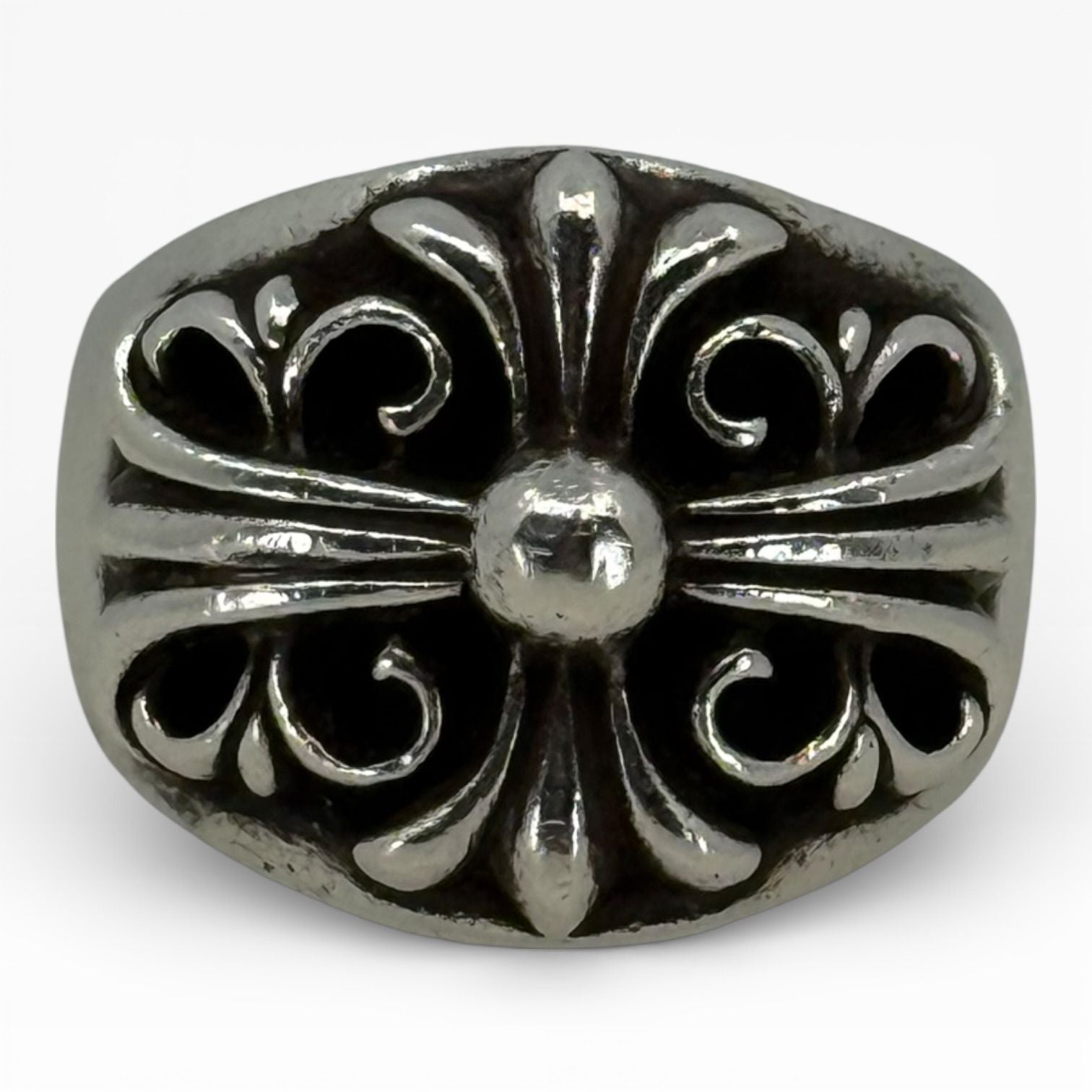 Chrome Hearts Silver Keeper Oval Ring - US Size 12 - Gently Used