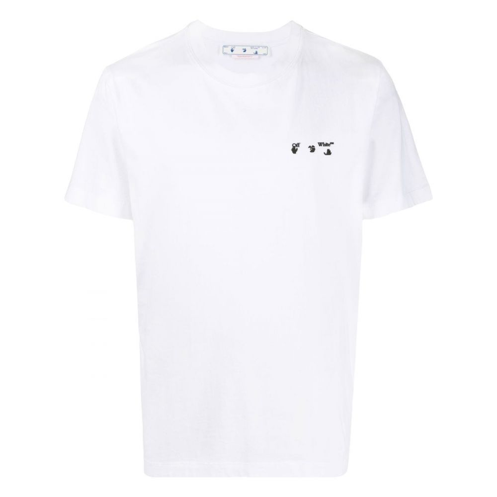 OFF-WHITE Drowning Man Logo Print Slim Fit T-Shirt White/Black