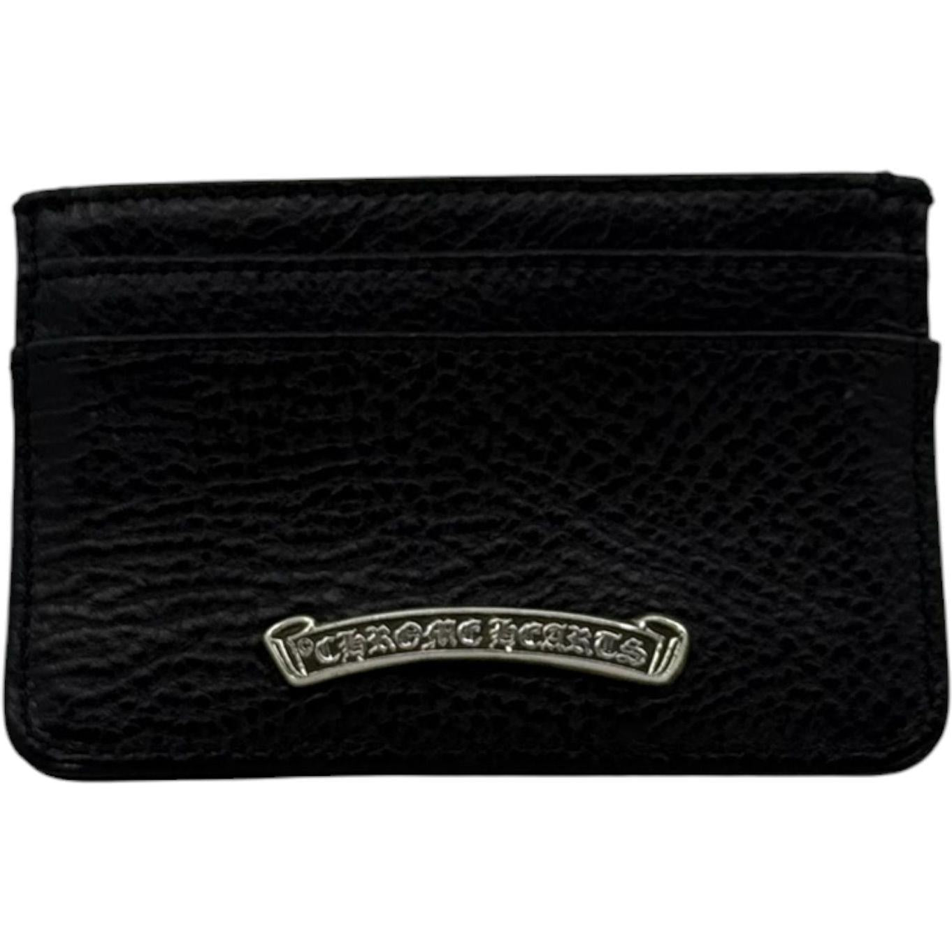 Chrome Hearts Leather Scroll Card Holder Black