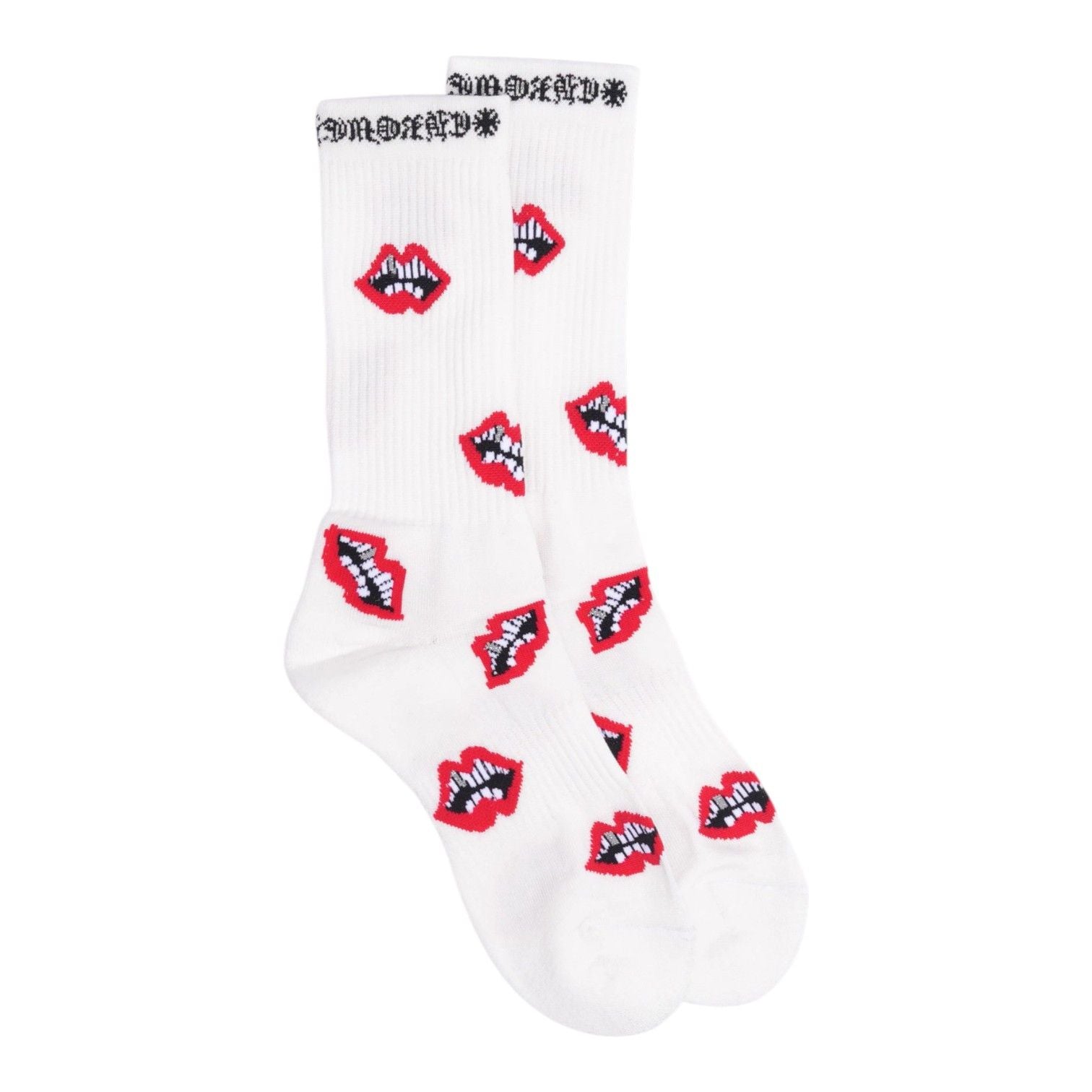 Chrome Hearts Chomper Socks White Red