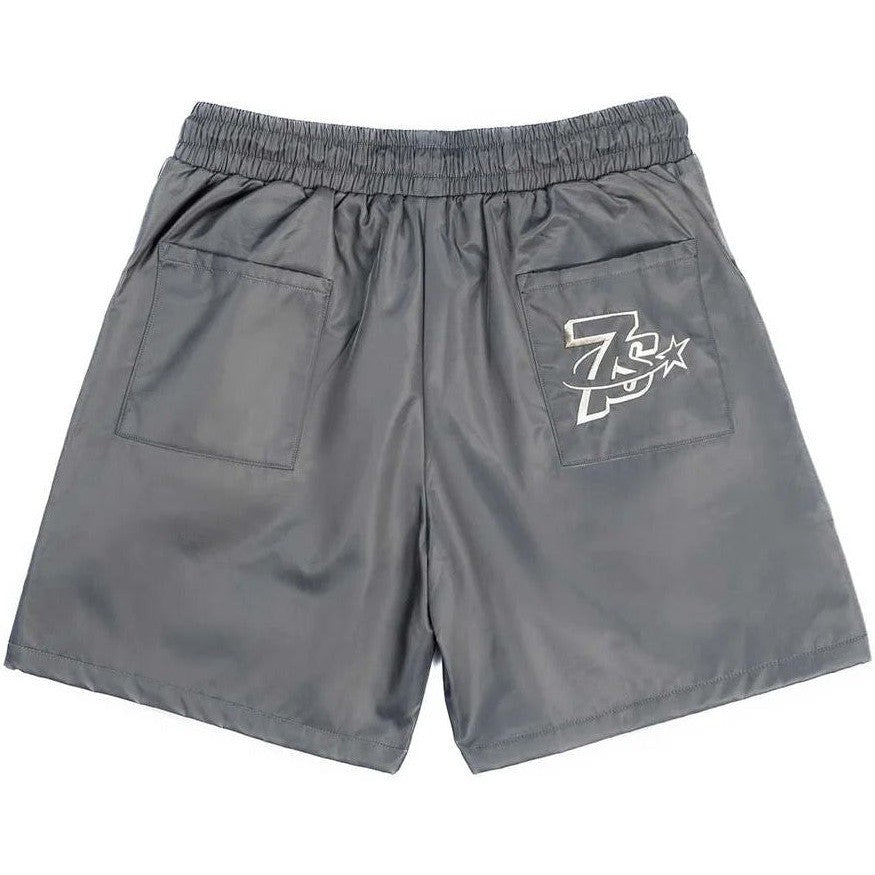 Triple Sevens Nylon Snap Button Shorts Grey