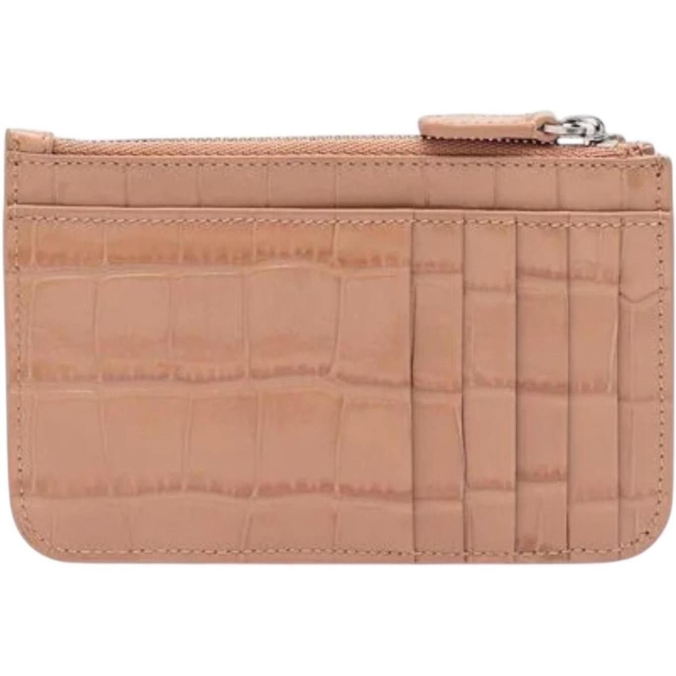 Balenciaga Crocodile Coin And Card Holder Nude