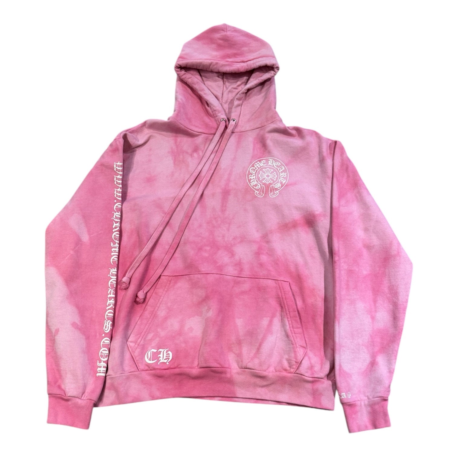 Chrome Hearts Custom Pink Tie-Dye Glow in the Dark Hoodie - Lightly Used