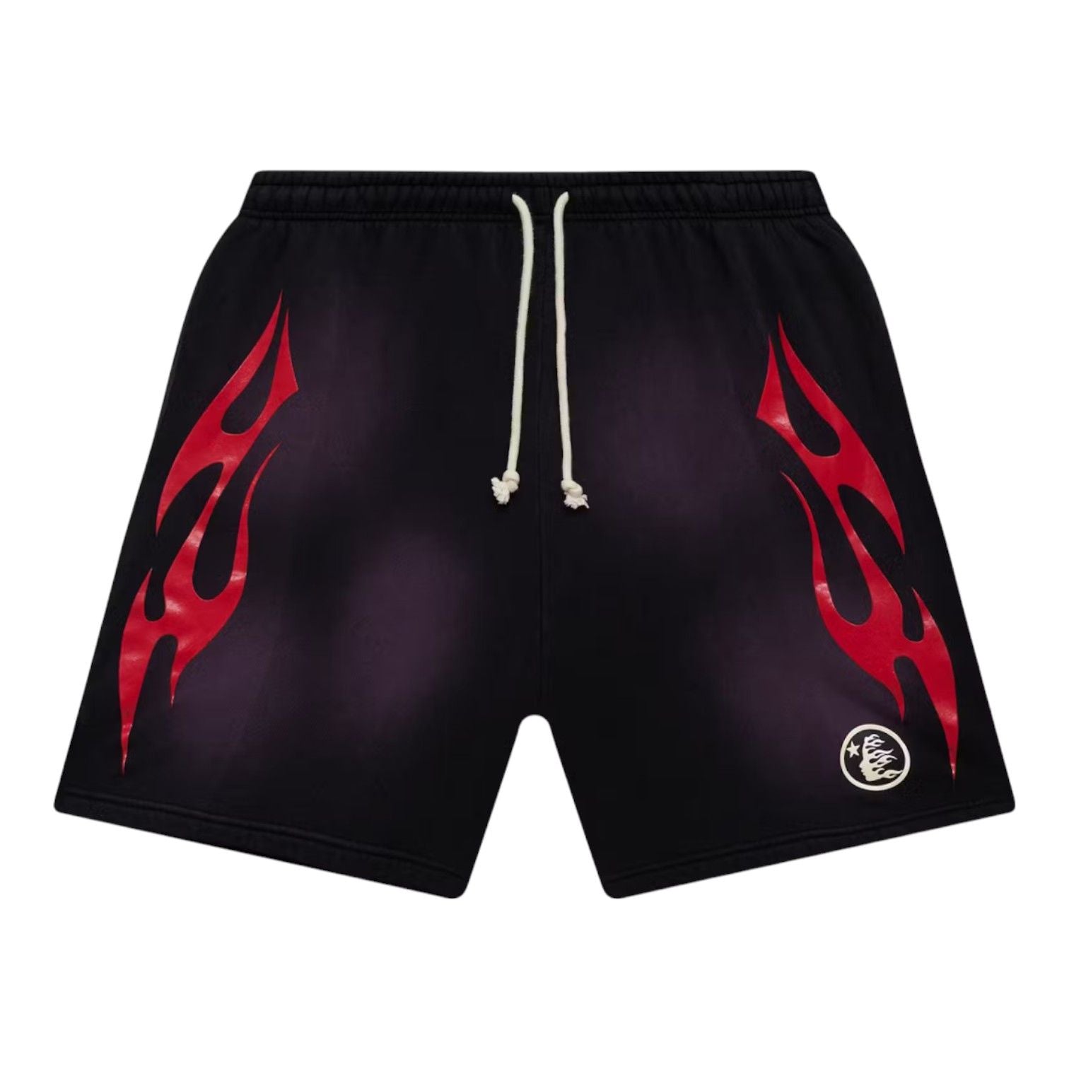 Hellstar Flame Shorts Black Red