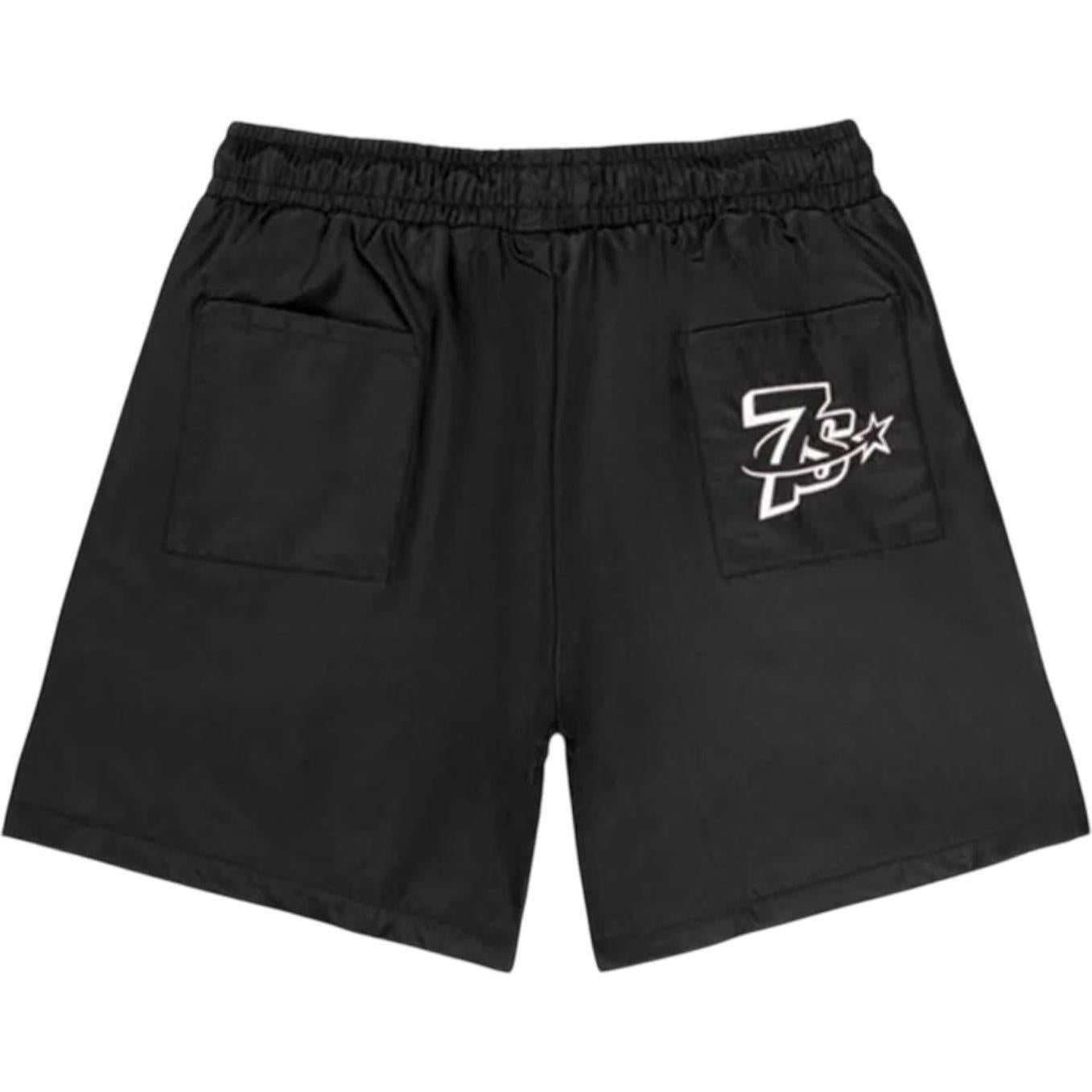 Triple Sevens Nylon Button Up Shorts Black