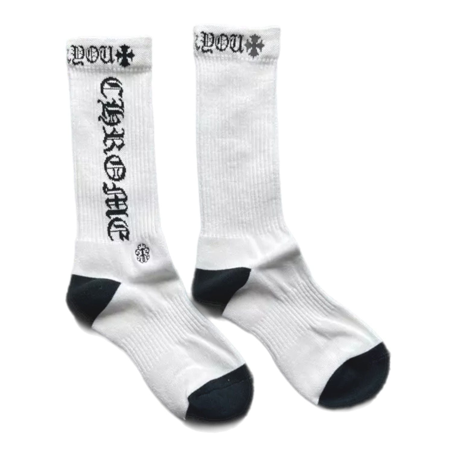 Chrome Hearts Fuck You Logo Socks White Black