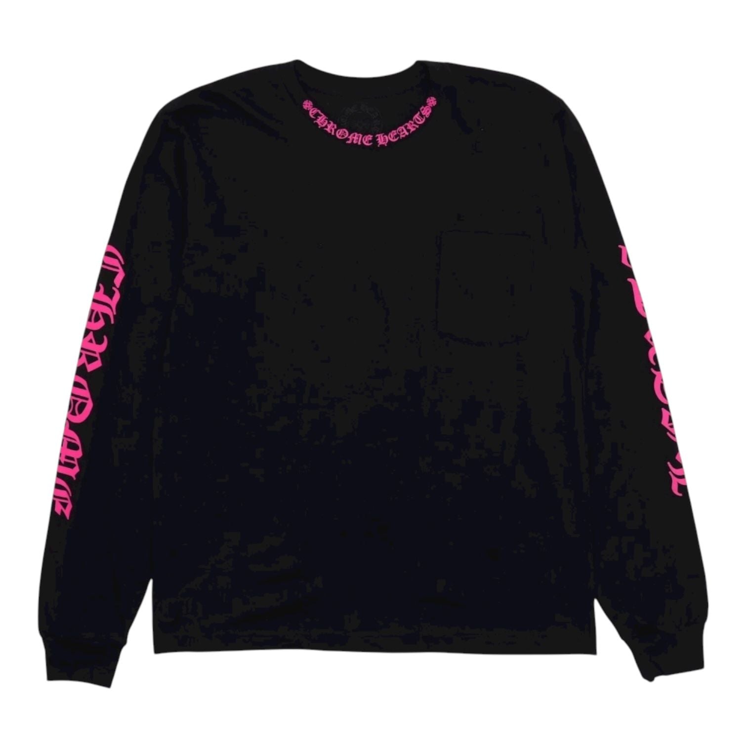 Chrome Hearts Long Sleeve Pocket Crew Hot Pink/Black