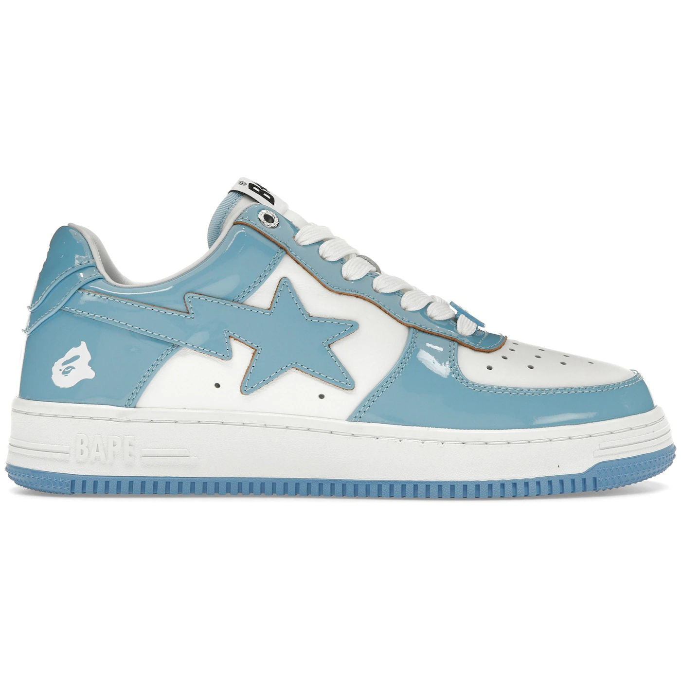 A Bathing Ape Bape Sta Patent Leather Blue White